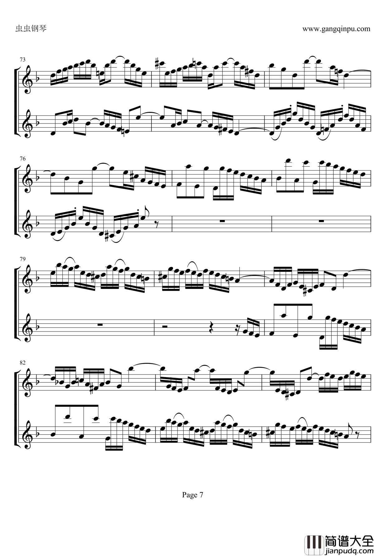 d小调双小提琴协奏曲钢琴谱_第1乐章_巴赫_P.E.Bach