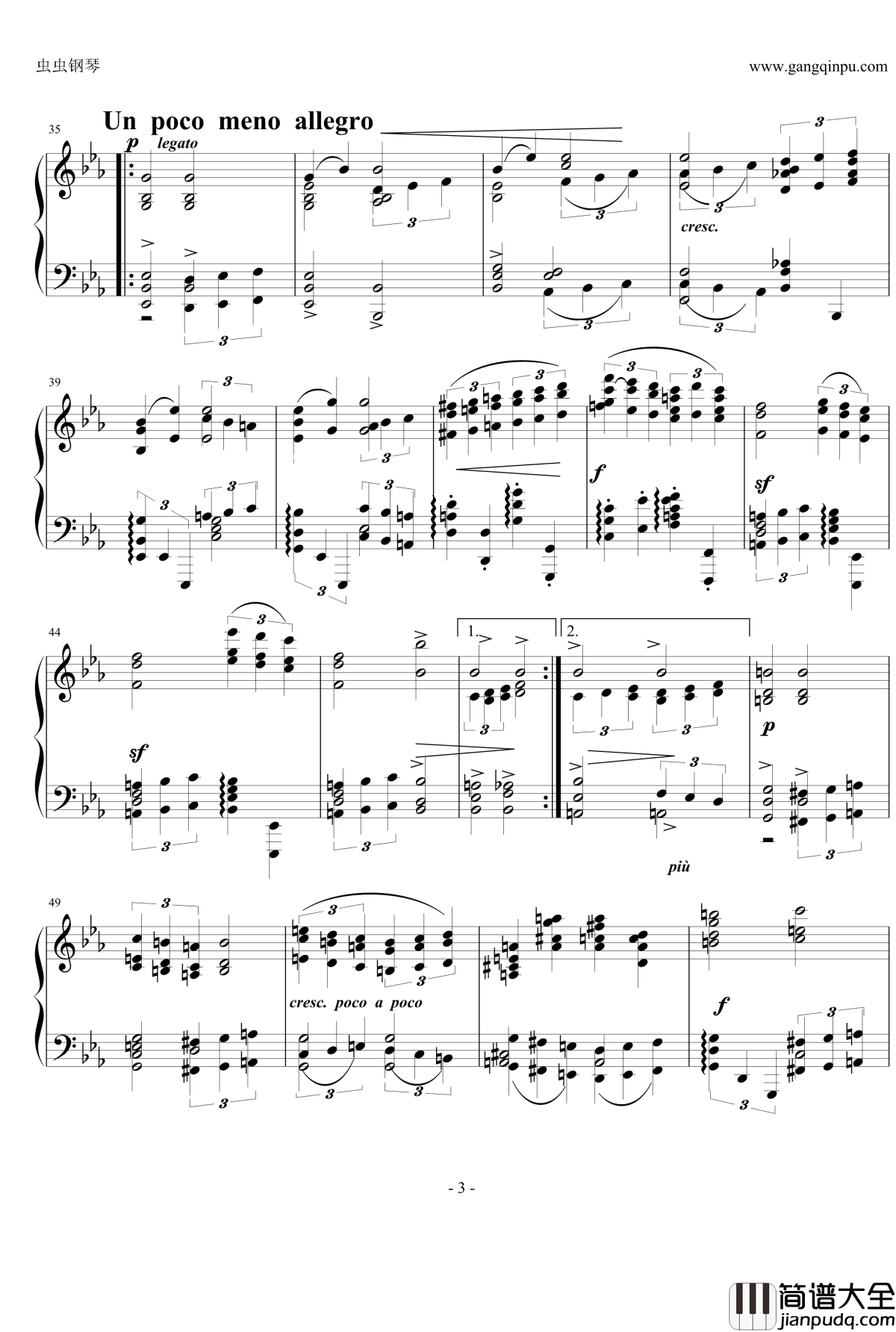 随想曲钢琴谱_勃拉姆斯Op.116_No.3_Brahms