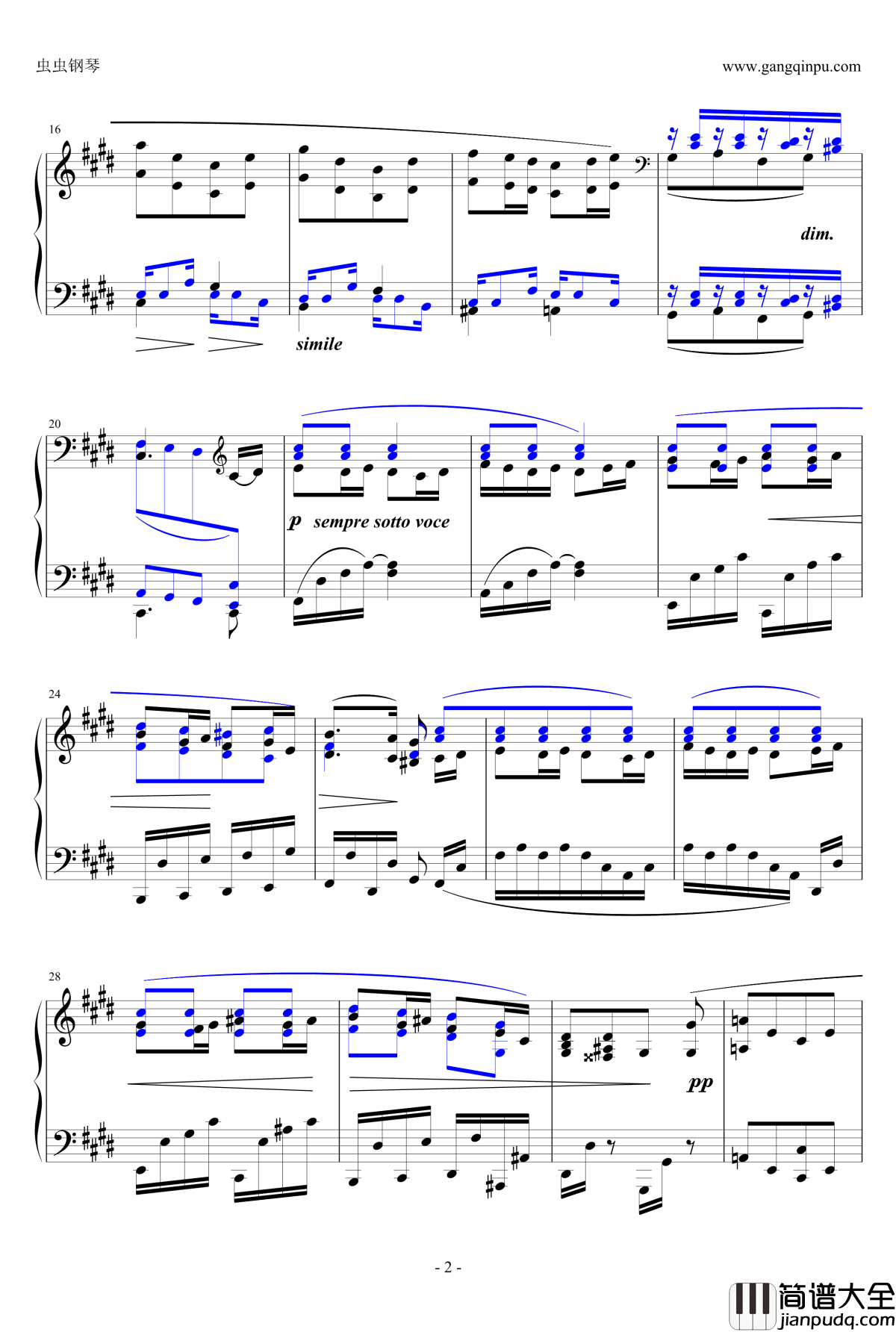 间奏曲Op钢琴谱_117_No.3_勃拉姆斯_Brahms