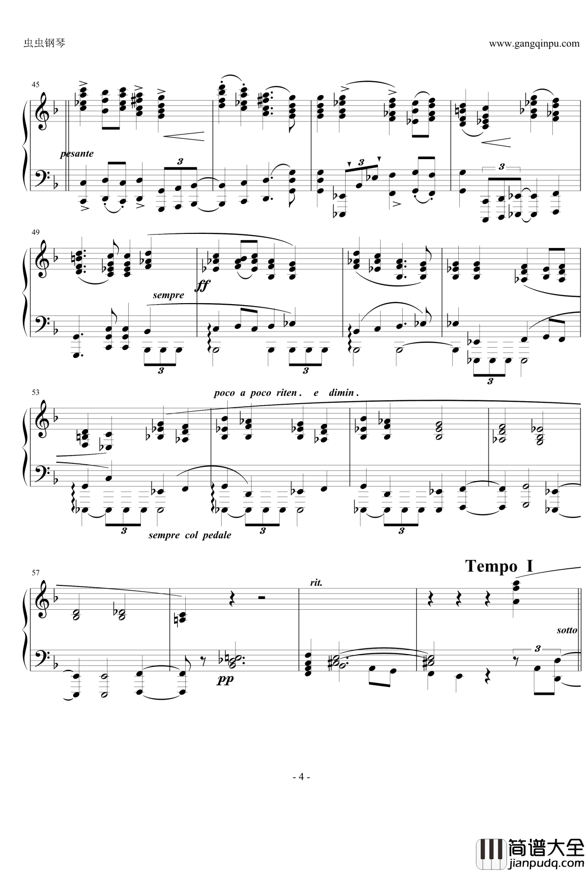 四首叙事曲钢琴谱_勃拉姆斯_Brahms