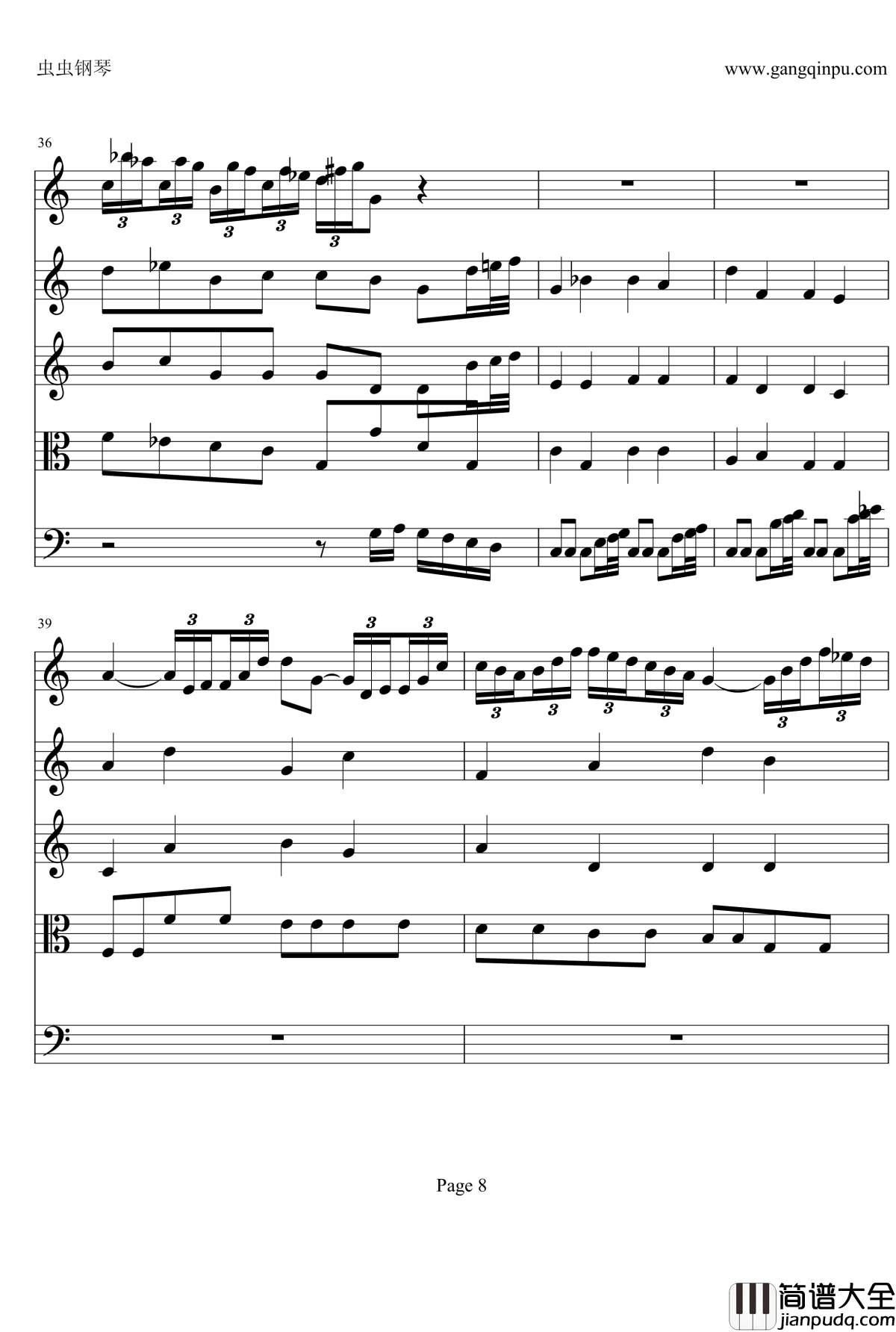 a小调小提琴协奏曲第二乐章钢琴谱_巴赫_P.E.Bach
