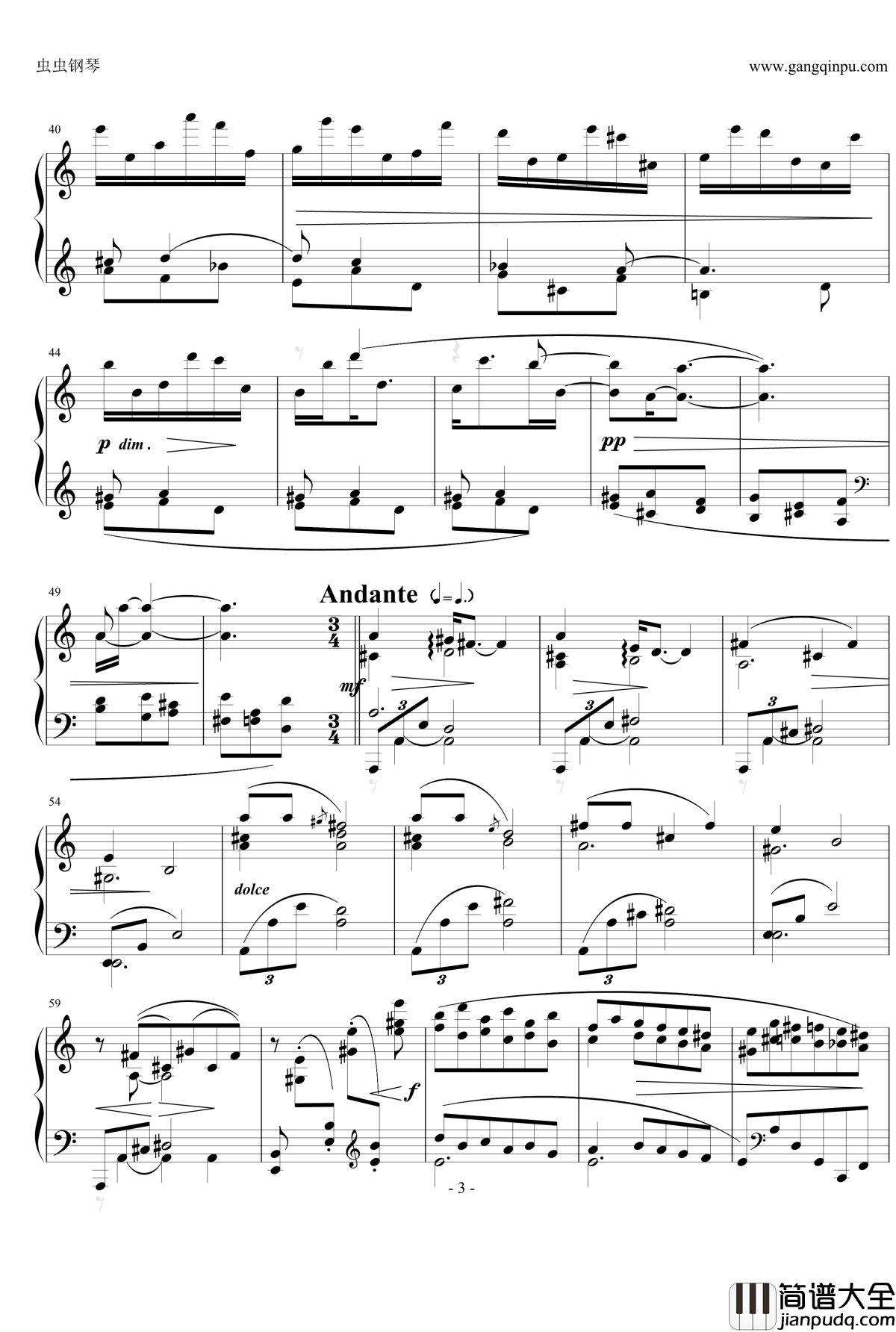 间奏曲钢琴谱_Op.116__No.2_勃拉姆斯_Brahms