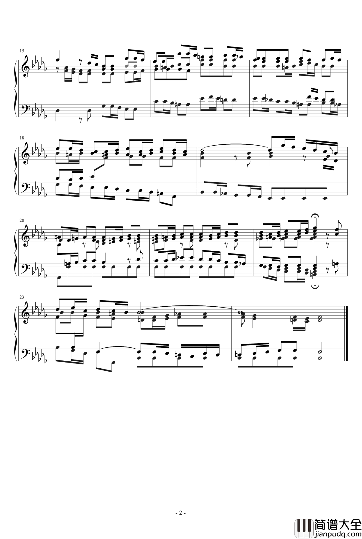 降B小调前奏曲钢琴谱_BWV867_J.S.巴赫