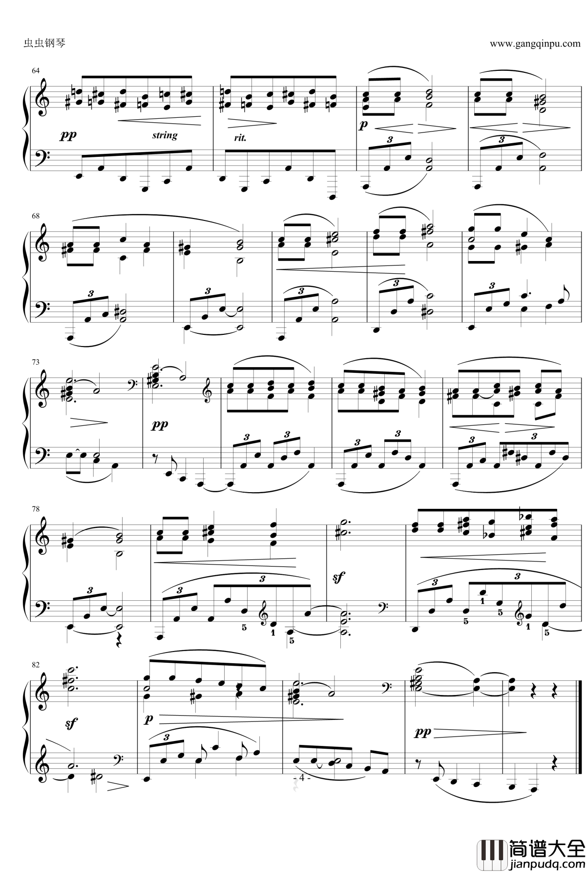 间奏曲钢琴谱_Op.116__No.2_勃拉姆斯_Brahms