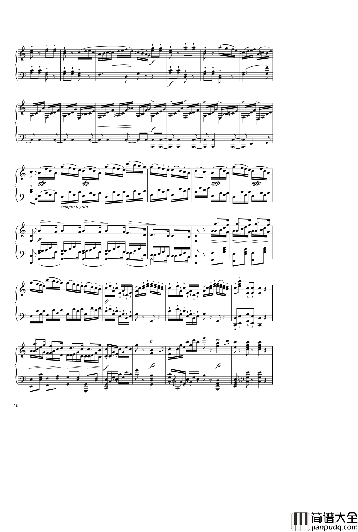 Sonata_In_C_Major,_K_545钢琴谱_双钢琴_莫扎特