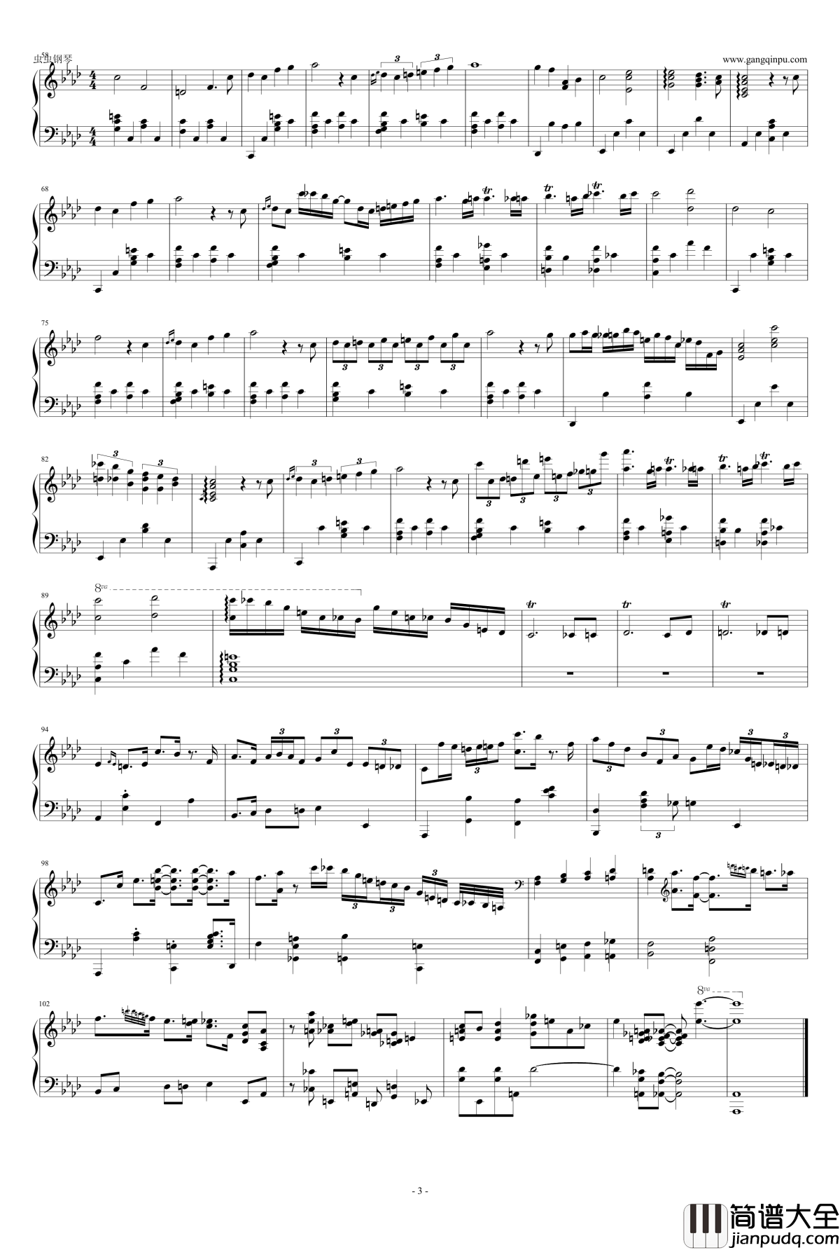 Jazz_Chopin_Impromptu_Op.29钢琴谱_独奏_Carl_Orrje