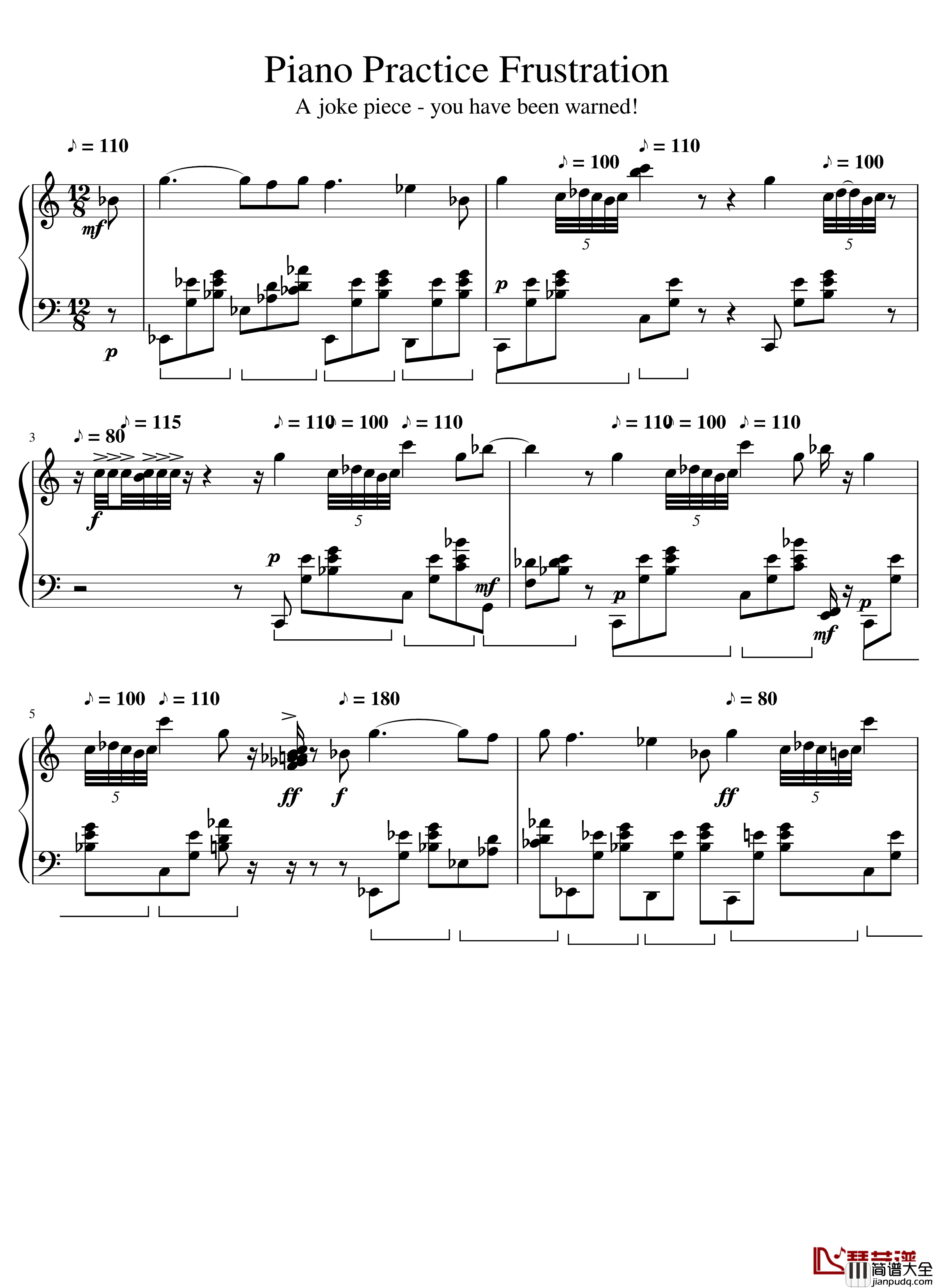 Piano_Practice_Frustration钢琴谱_肖邦_chopin