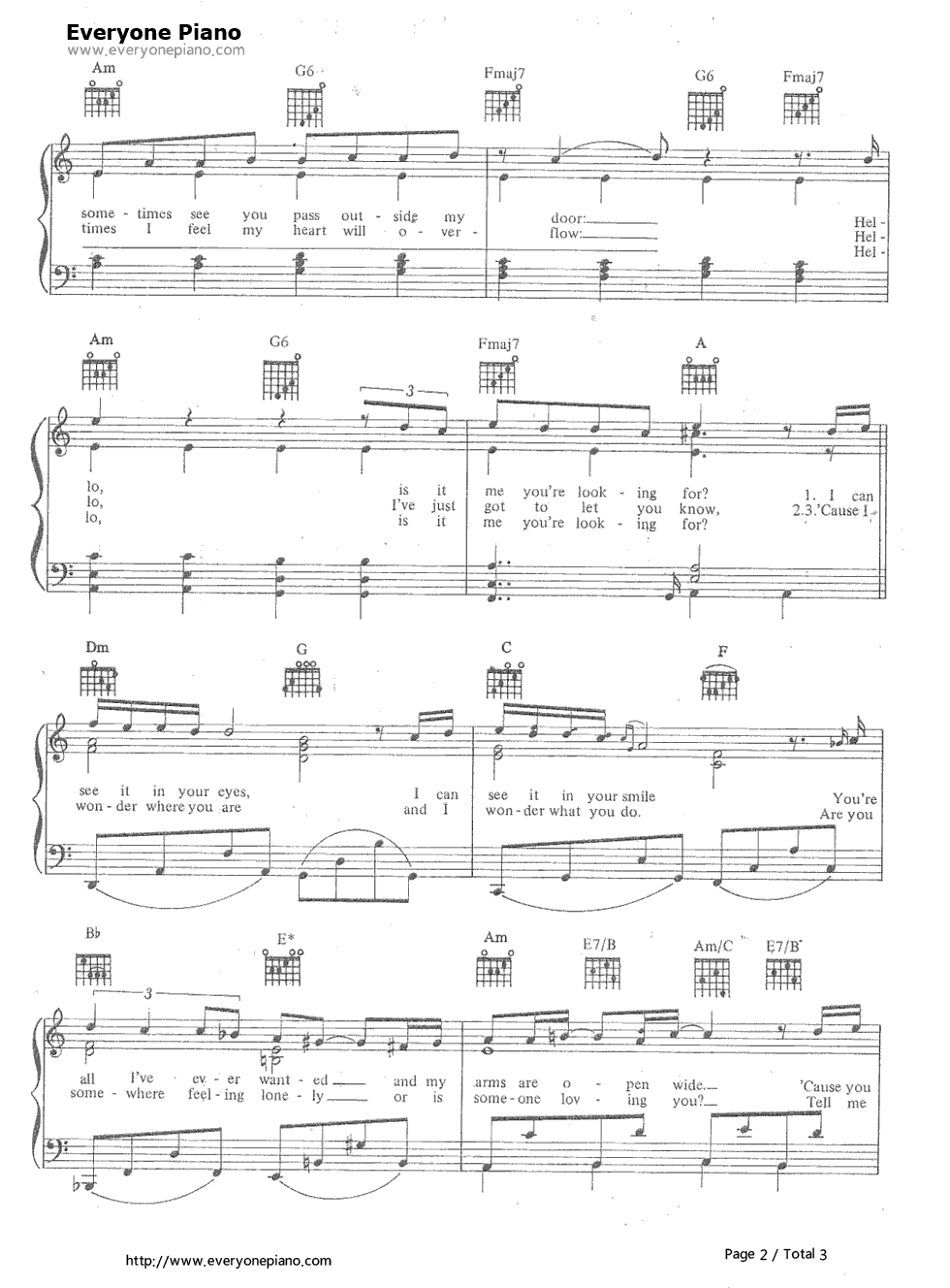 Hello钢琴谱_Lionel_Richie