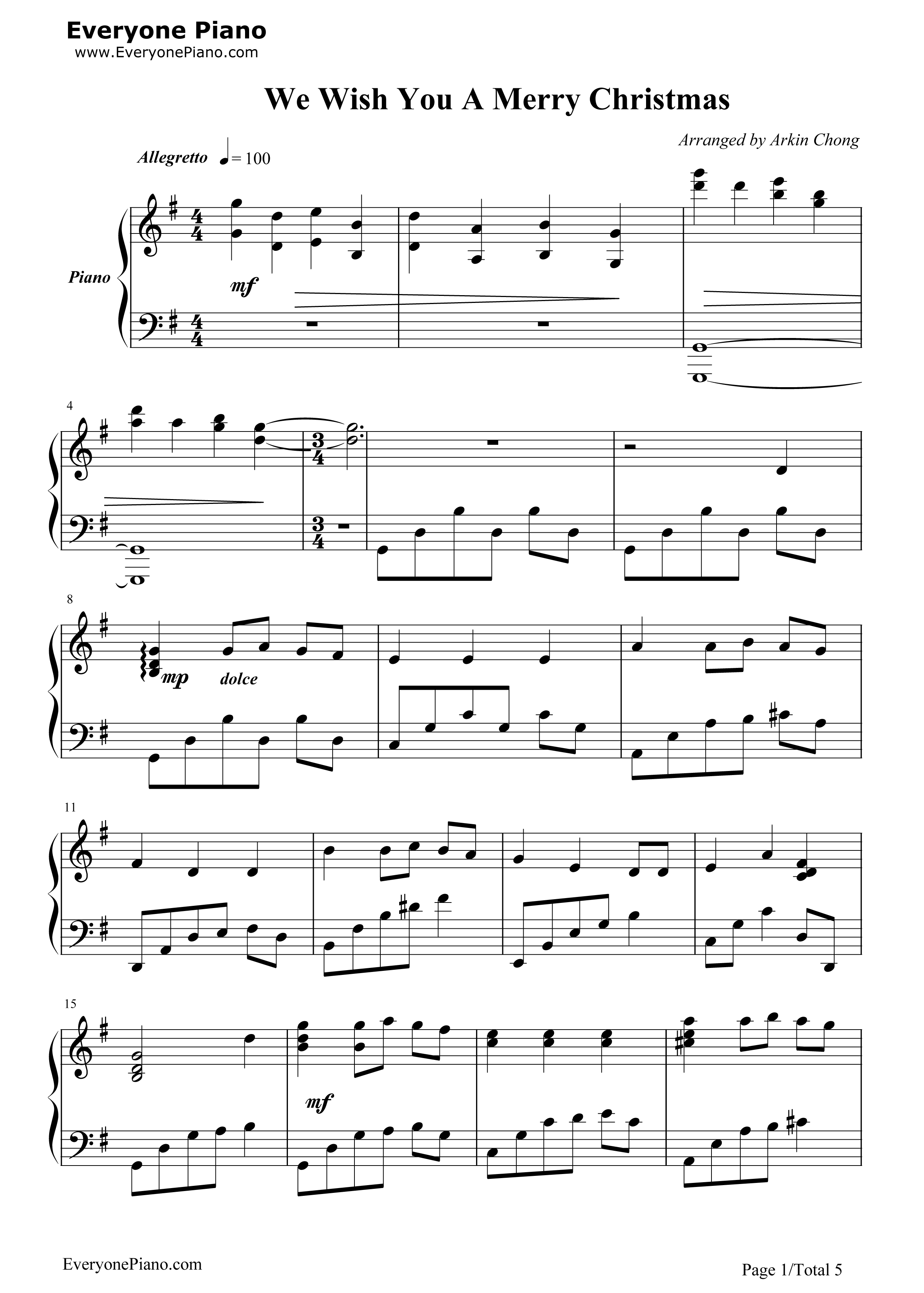 圣诞歌曲_钢琴谱_英国童声合唱团