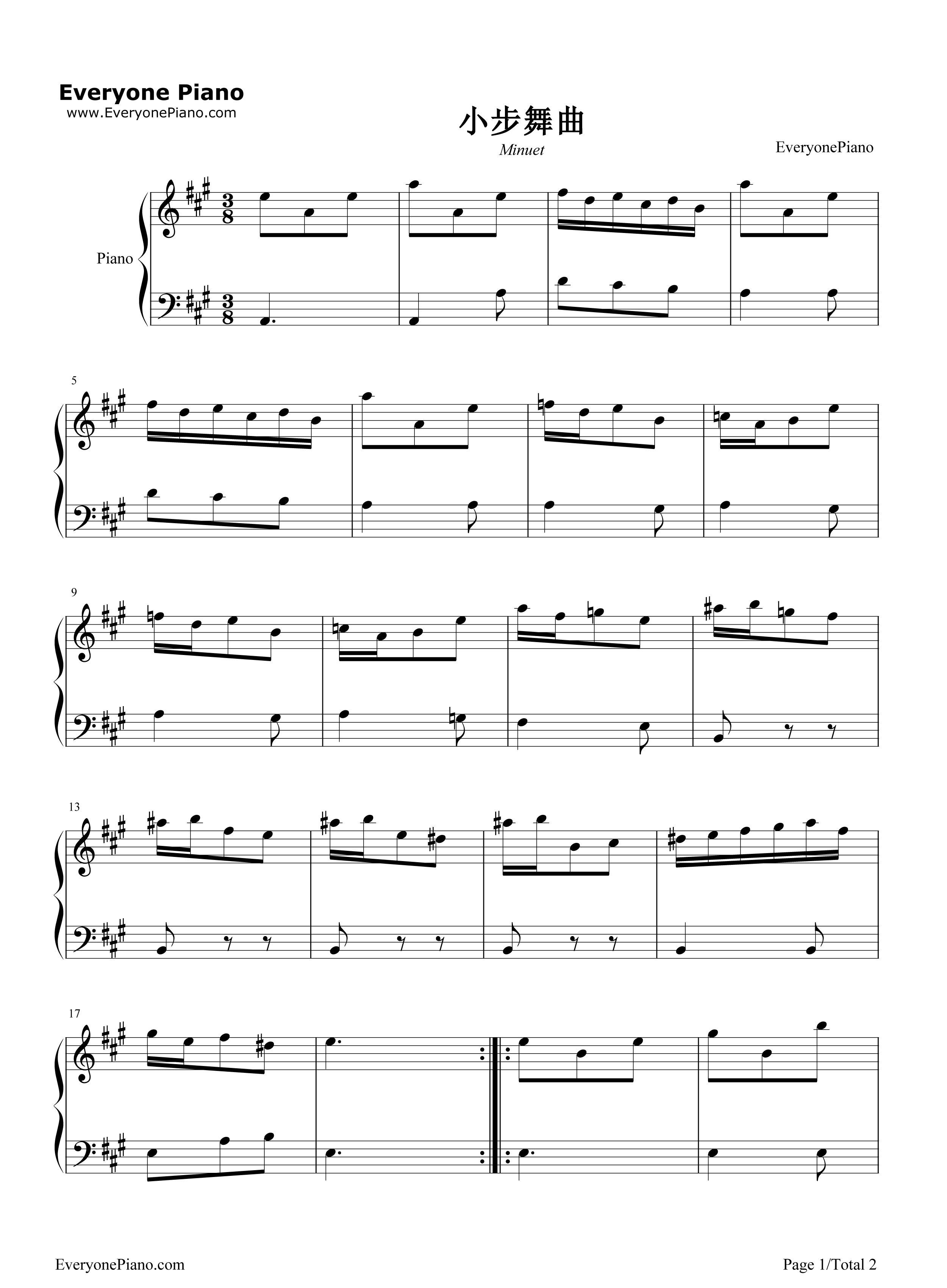 小步舞曲钢琴谱_Domenico_Scarlatti