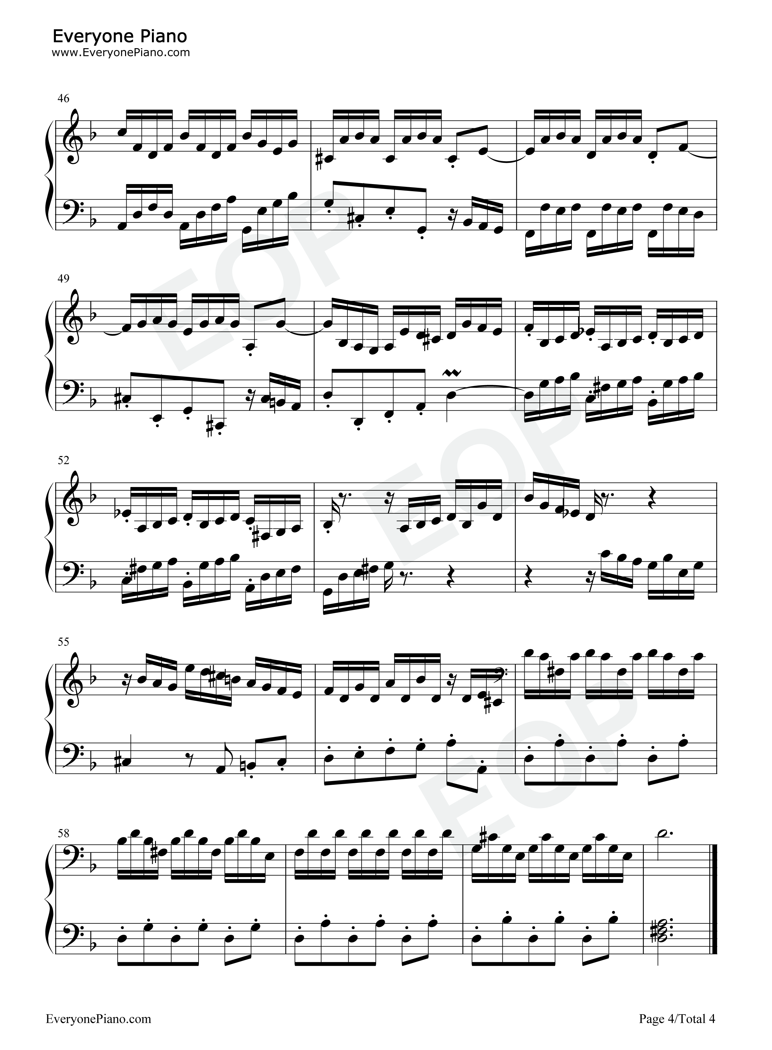 BWV_875钢琴谱_巴赫