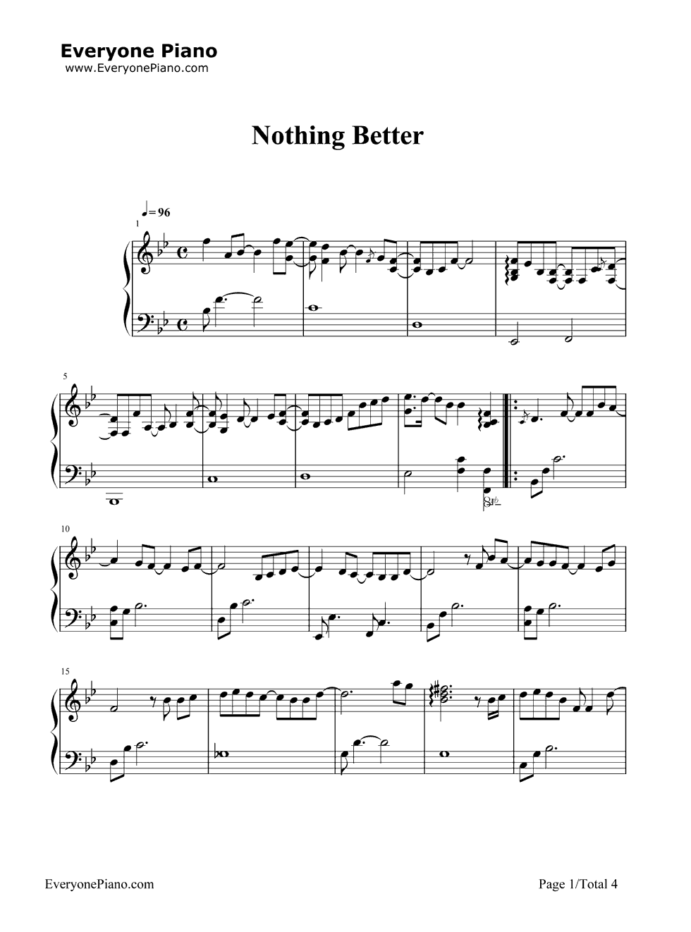 Nothing_Better钢琴谱_郑烨