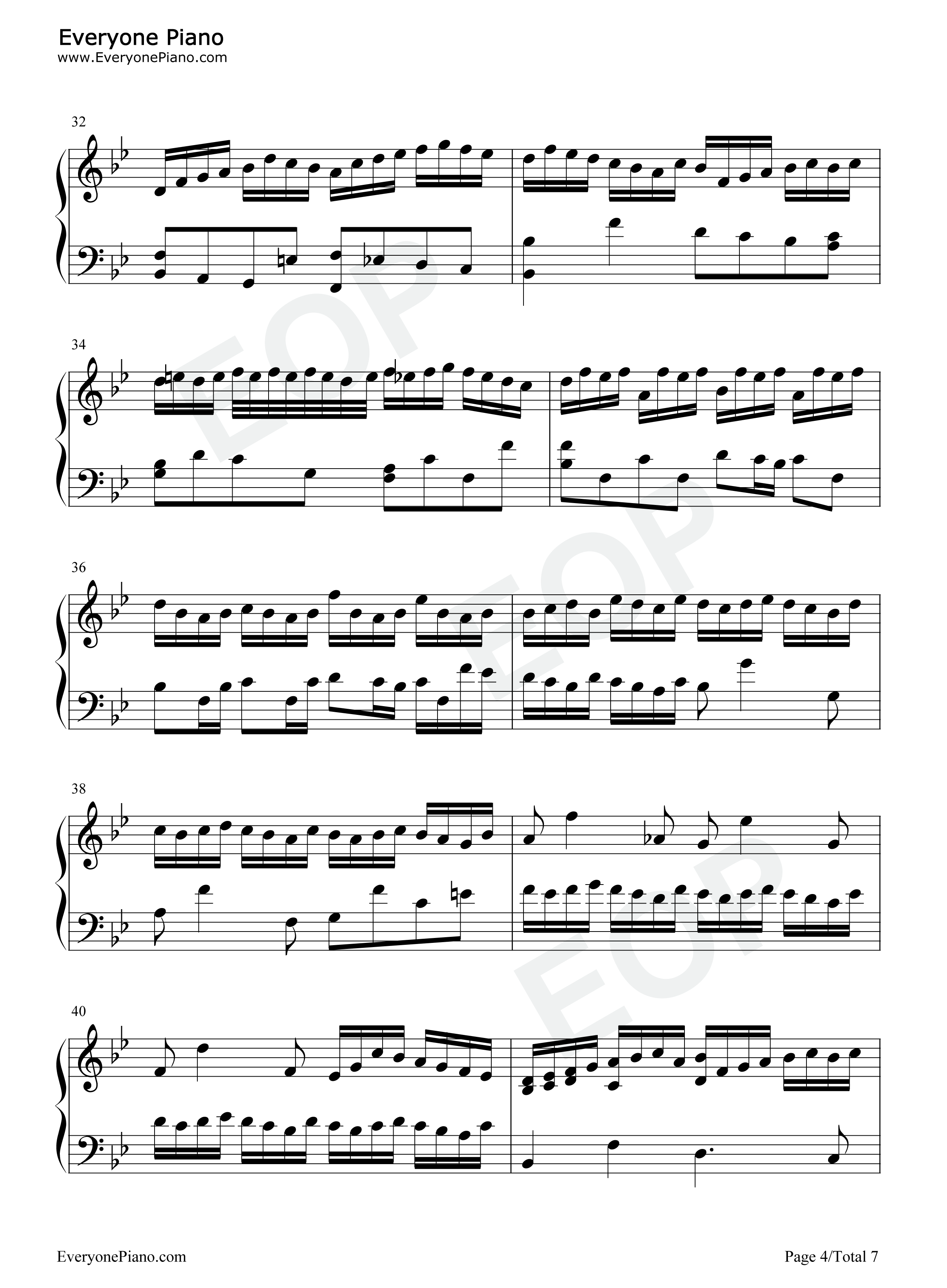 巴赫の赋格作品第578首钢琴谱_巴赫