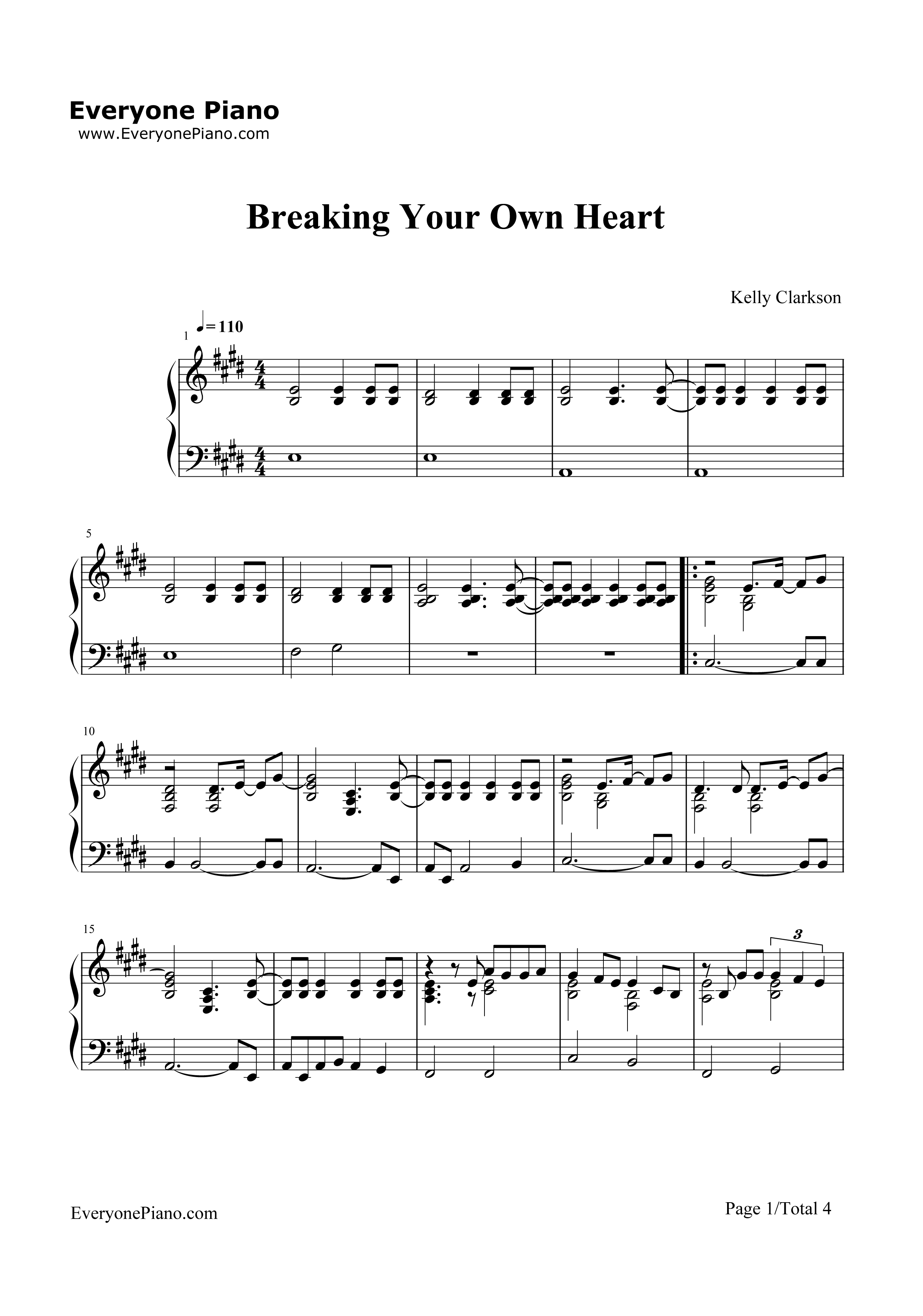 Breaking_Your_Own_Heart钢琴谱_Kelly_Clarkson