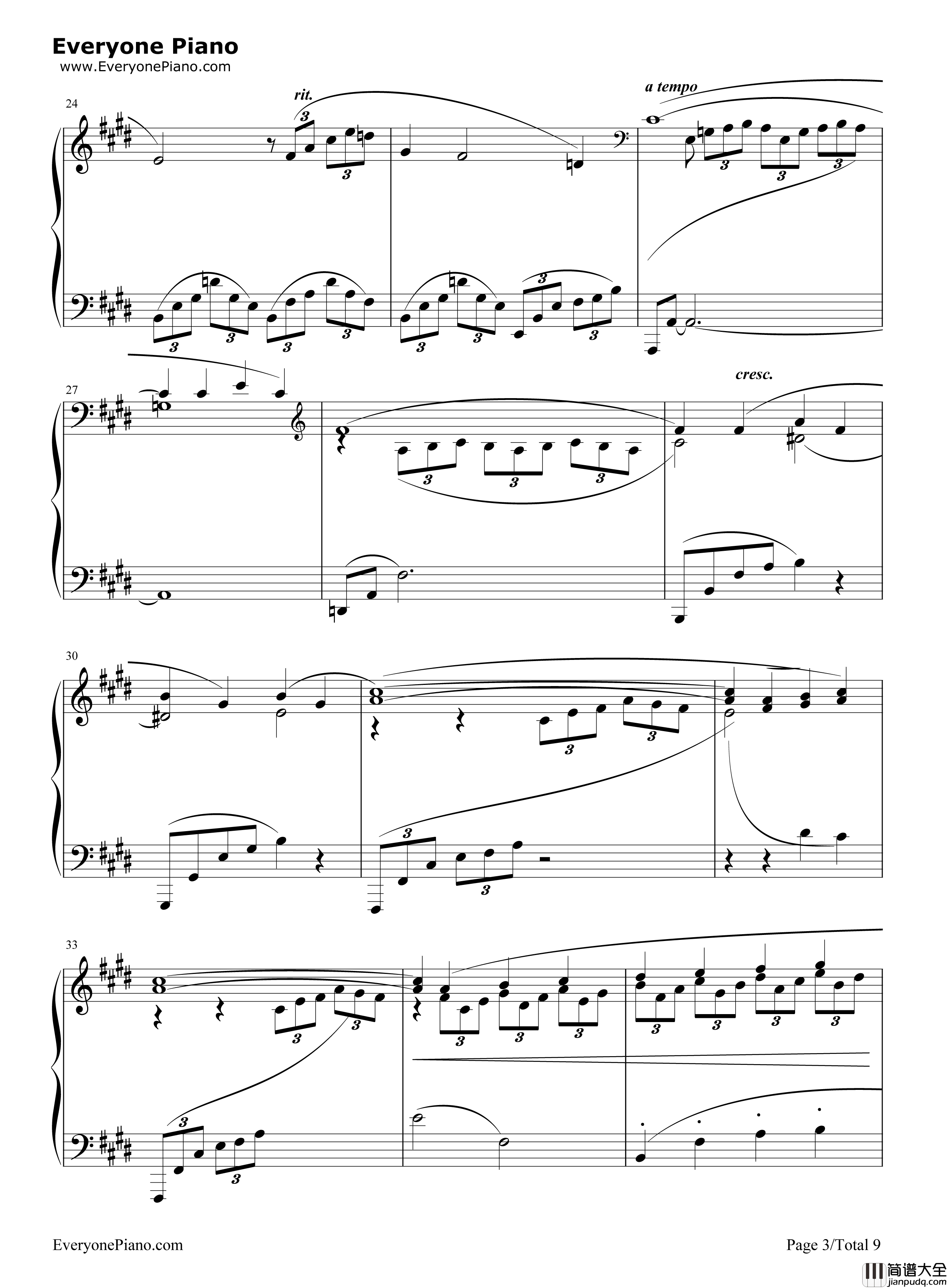 Arabesque_No._1钢琴谱_Claude_Debussy