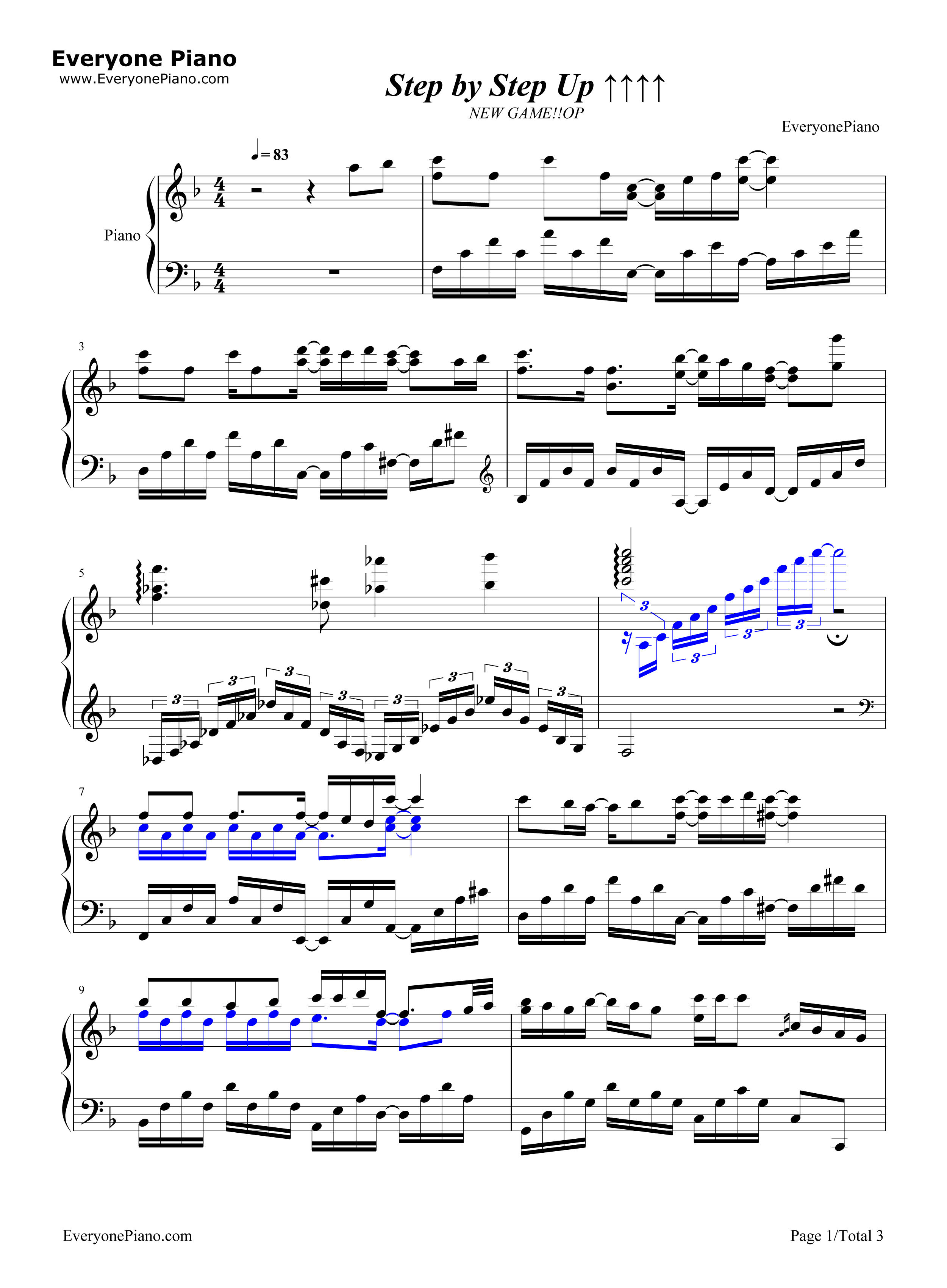 Step_by_Step_Up钢琴谱_Fourfolium