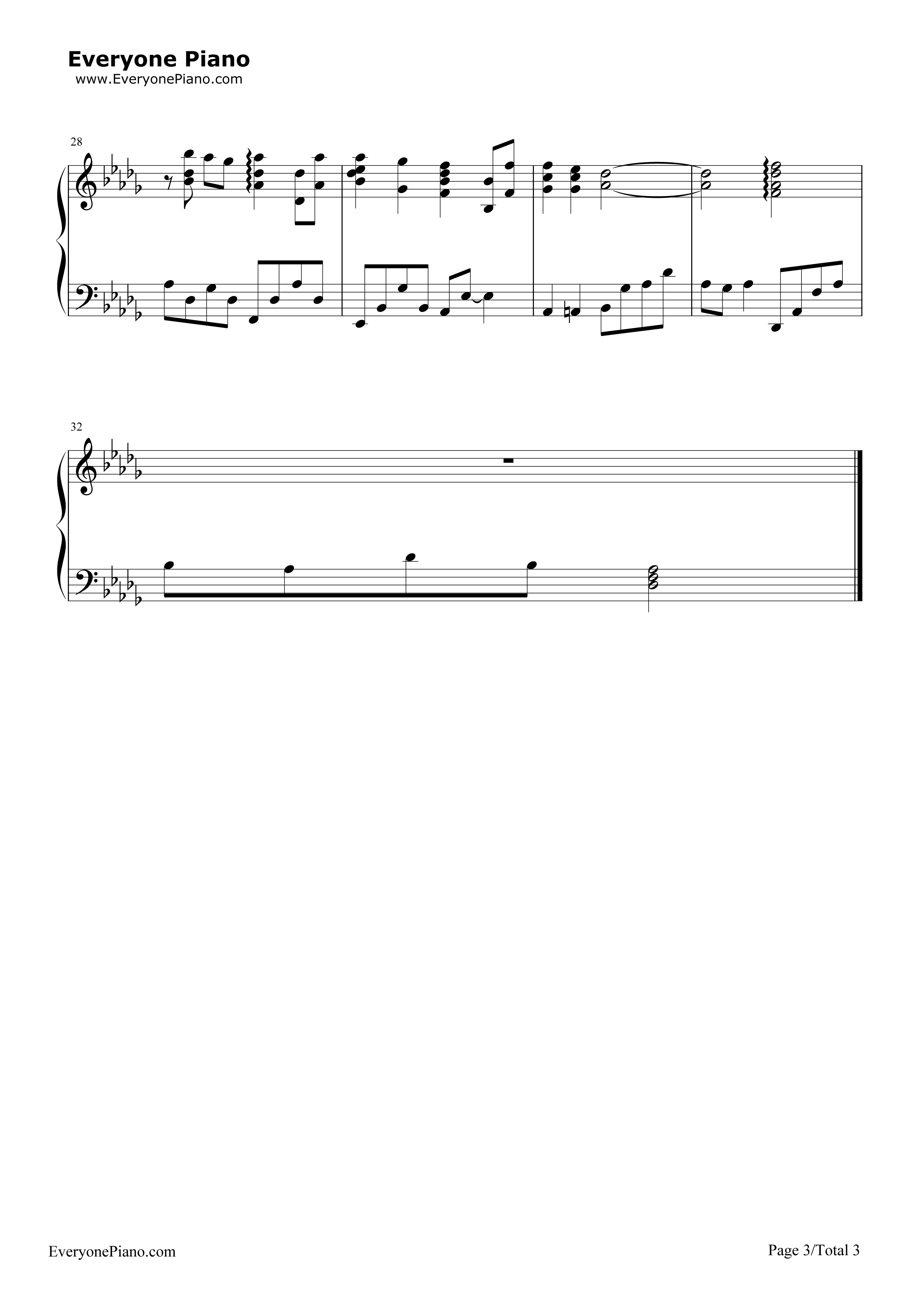 Ashitaka_and_San钢琴谱_久石让_宫崎骏