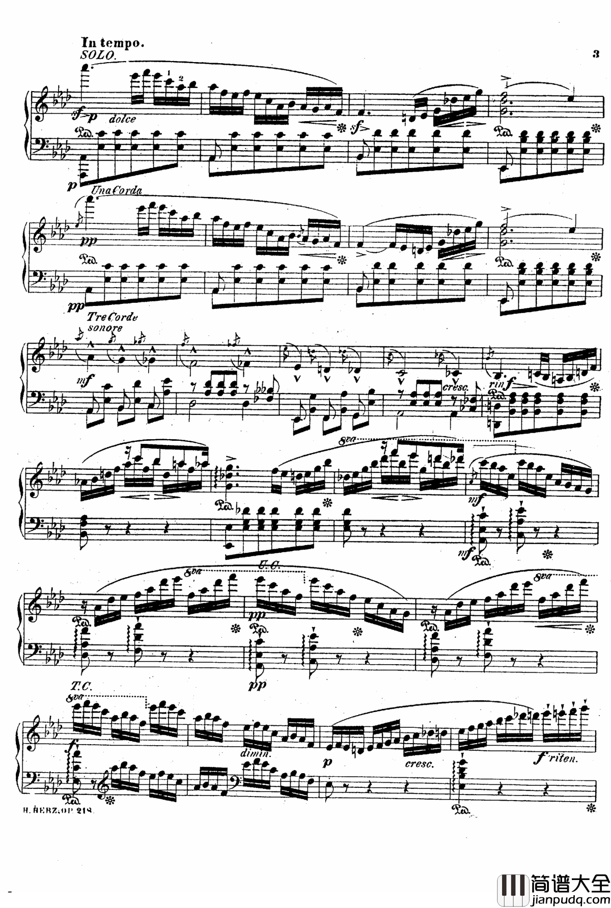 降A大调第八钢琴协奏曲Op.218钢琴谱_赫尔兹