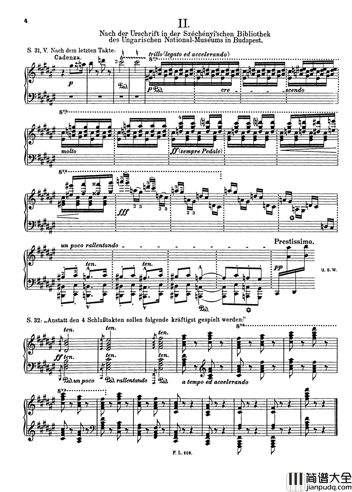 匈牙利狂想曲第二号钢琴谱_Hungarian_Rhapsody,_S._244___No._2_in_C_Sharp_Minor_李斯特