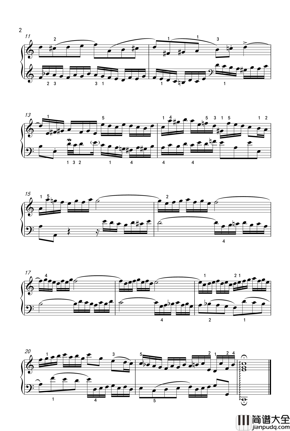 二部创意曲钢琴谱_1_BWV_772_巴赫_P.E.Bach