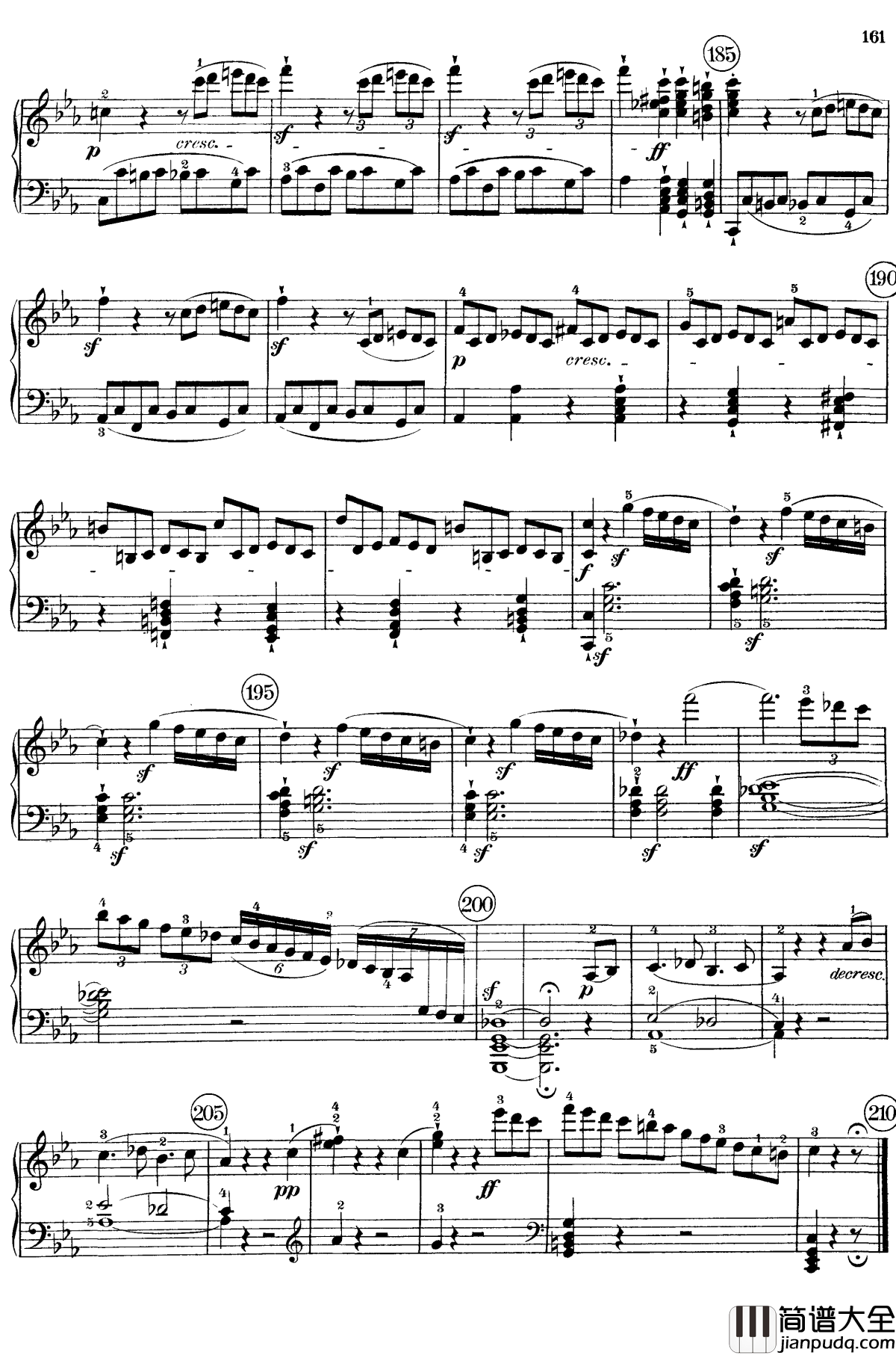 悲怆钢琴谱_c小调第八号钢琴奏鸣曲_全乐章_带指法版_贝多芬_beethoven