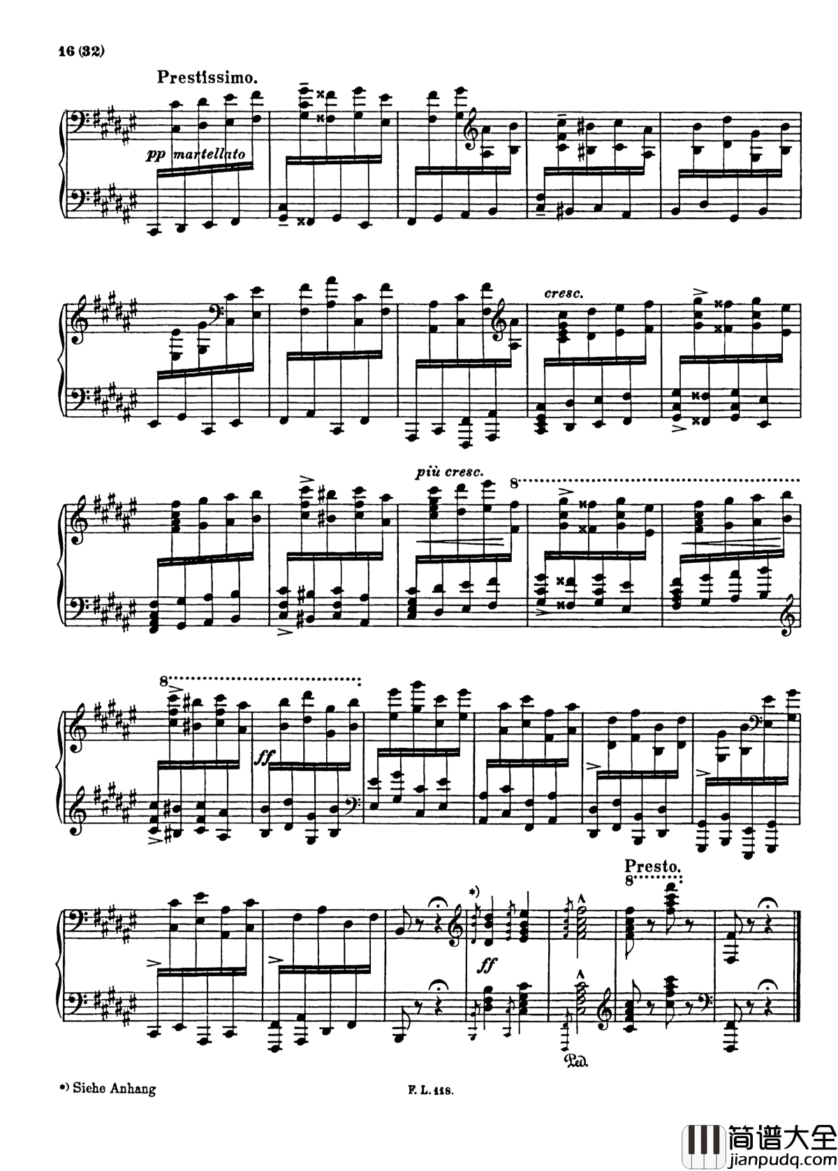 匈牙利狂想曲第二号钢琴谱_Hungarian_Rhapsody,_S._244___No._2_in_C_Sharp_Minor_李斯特