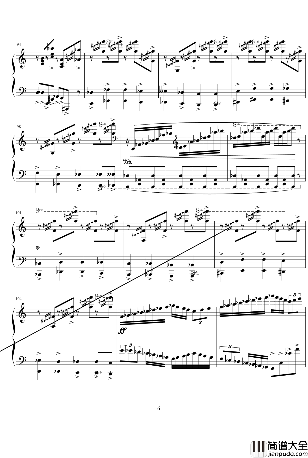普罗科菲耶夫四首小品之四：魔鬼的诱惑钢琴谱_普罗科非耶夫