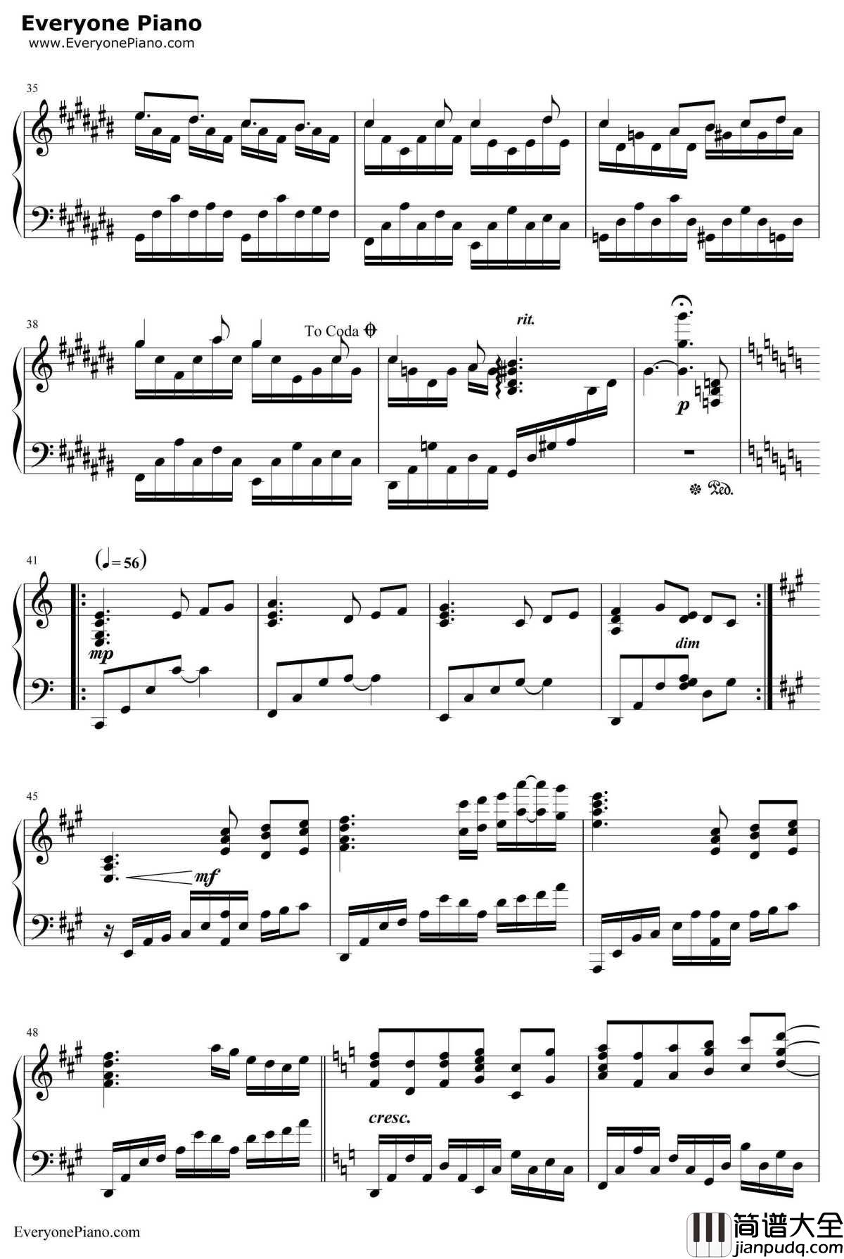 Allegro_Cantabile钢琴谱_SUEMITSU&THESUEMITH_交响情人梦op