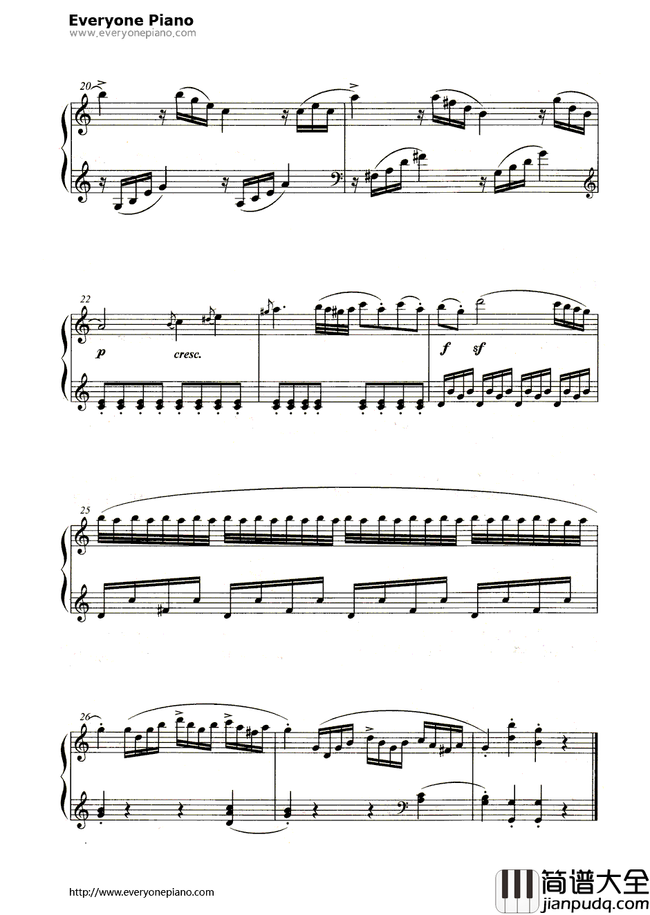 C大调小奏鸣曲钢琴谱_莫扎特（Mozart）