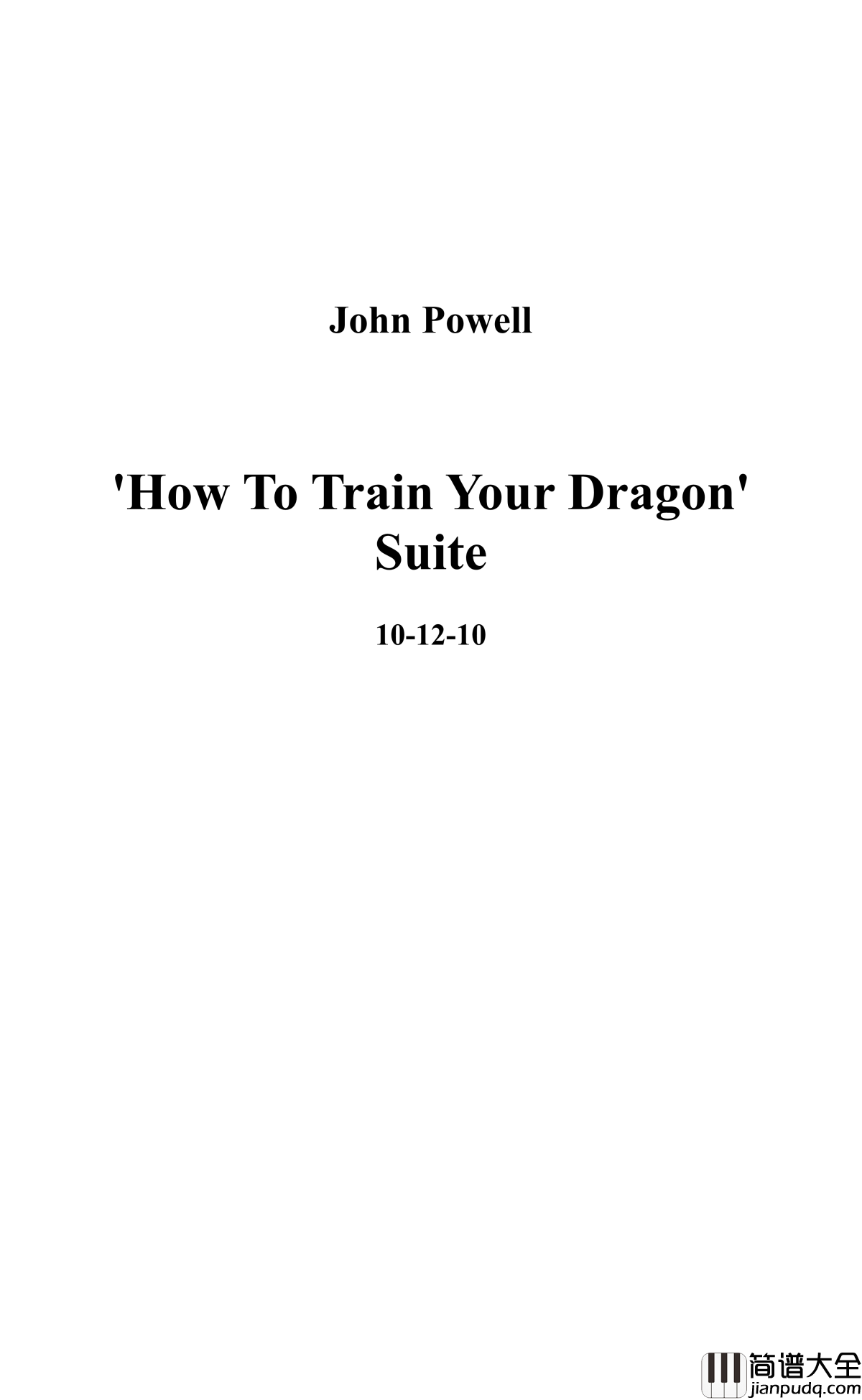 How_to_train_your_dragon_Suite钢琴谱_驯龙高手