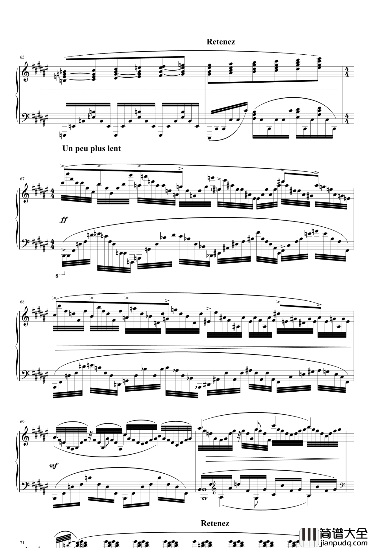 水妖钢琴谱_改良版_拉威尔_Ravel