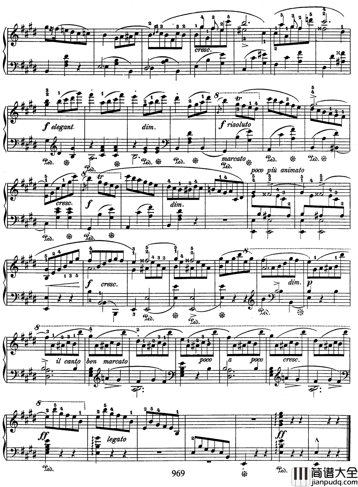 E大调德国歌调变奏曲钢琴谱_肖邦_chopin