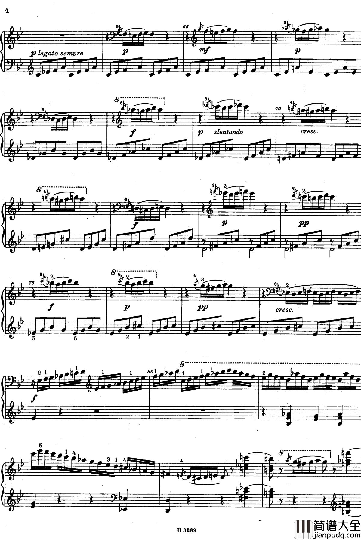 降B大调第八钢琴奏鸣曲Op.23钢琴谱_杜舍克
