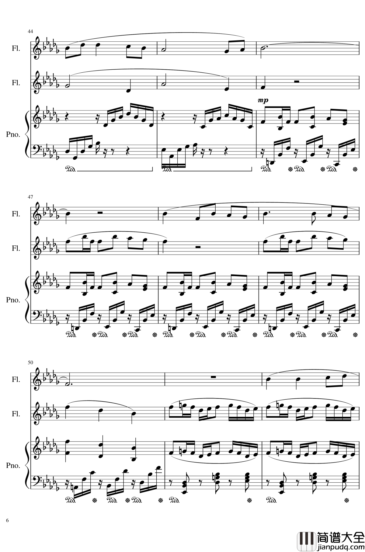 Faure:Clair_de_lune,_Op.46_No.2钢琴谱_福雷_Arr.Rube