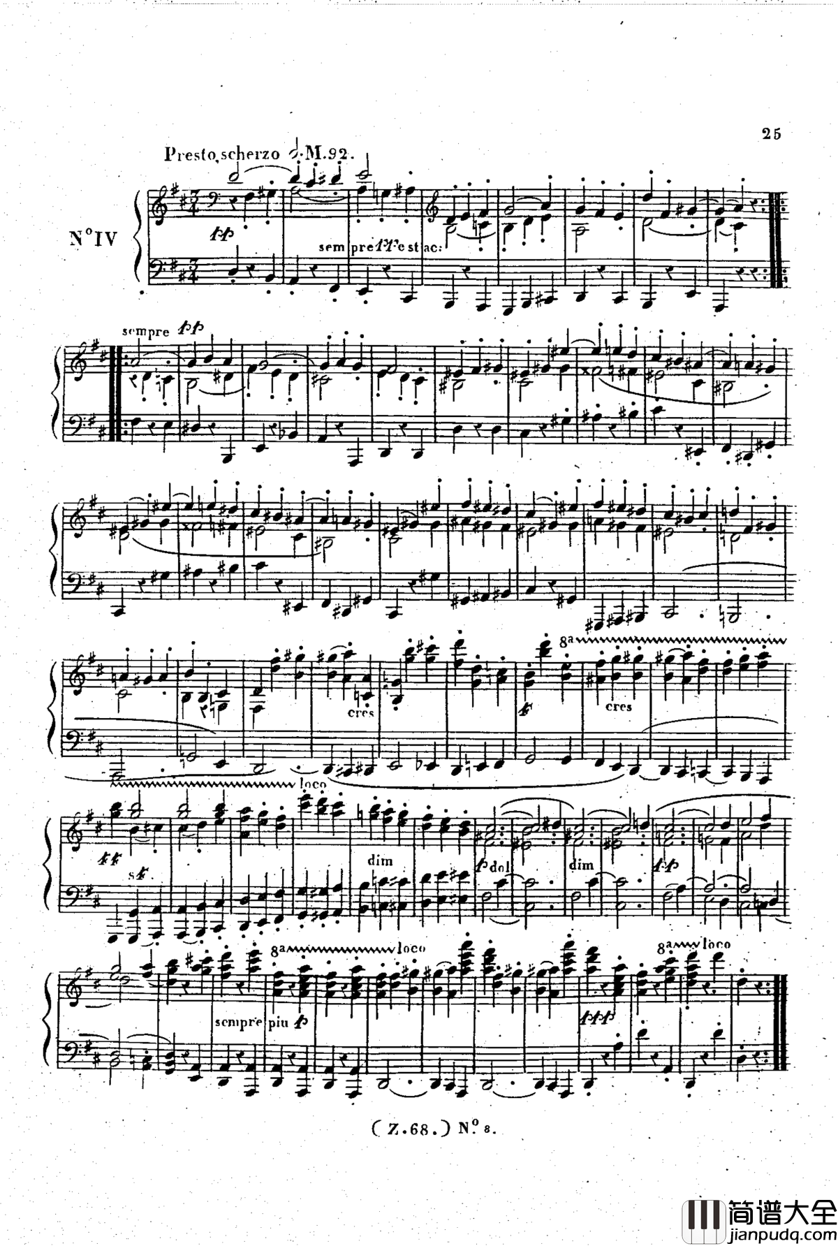 _d小调第六钢琴奏鸣曲_Op.124钢琴谱_车尔尼_Czerny