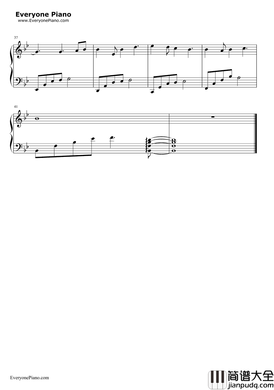 简单就好简单版钢琴谱_未知_EOP教学曲