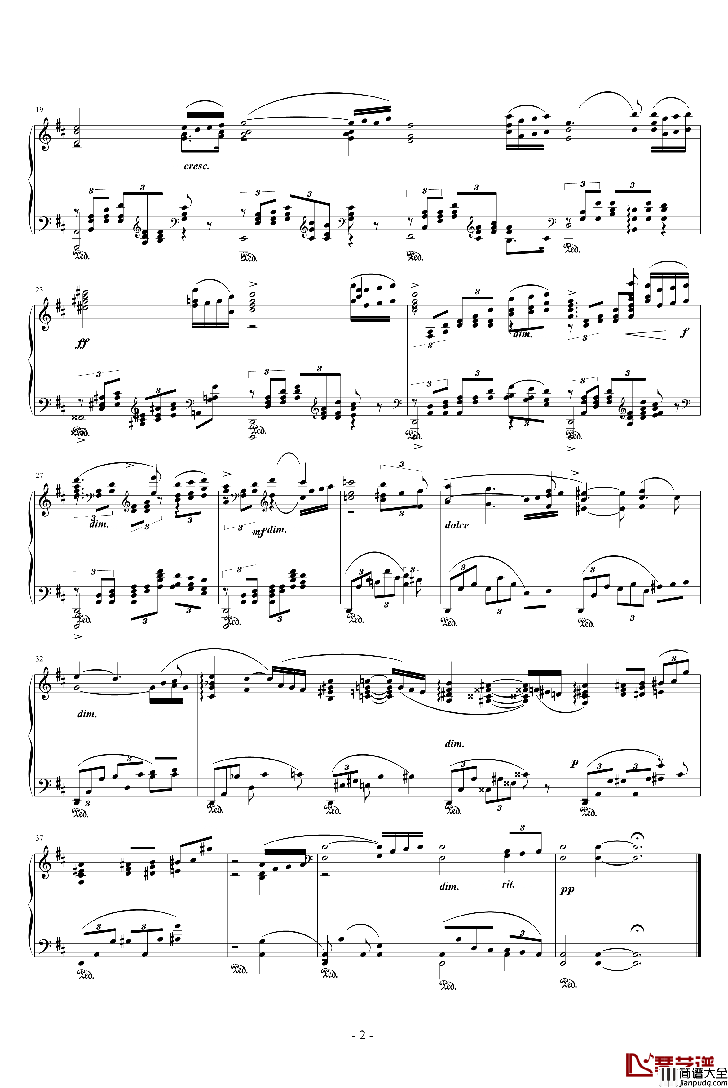 帕格尼尼主題变奏曲钢琴谱_XVIII_勃拉姆斯_Brahms