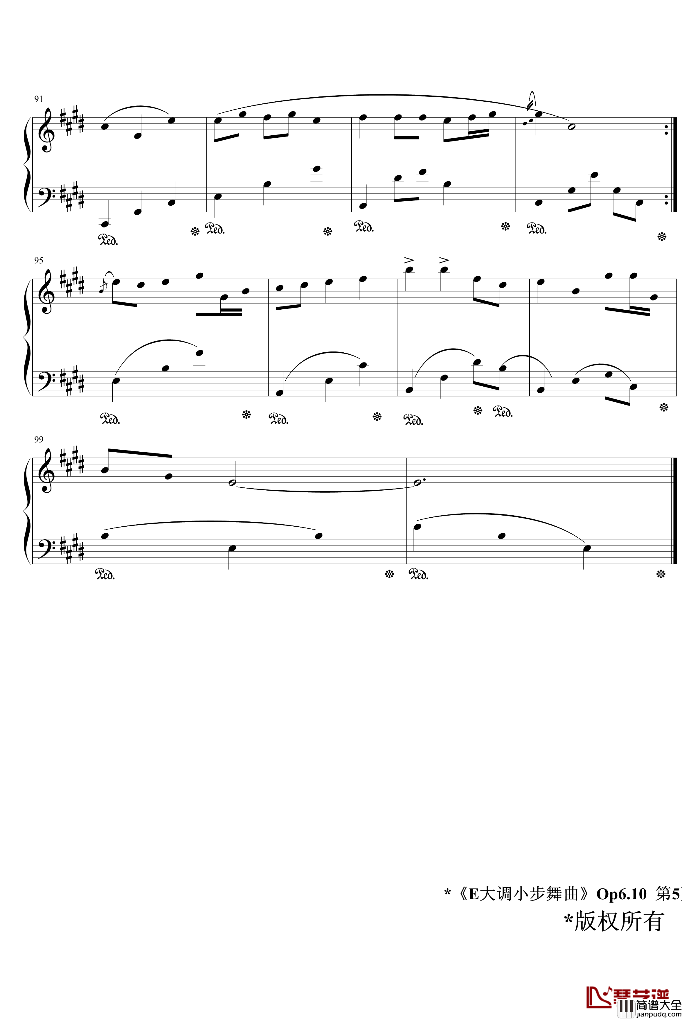 E大调小步舞曲Op6.10钢琴谱_jerry5743
