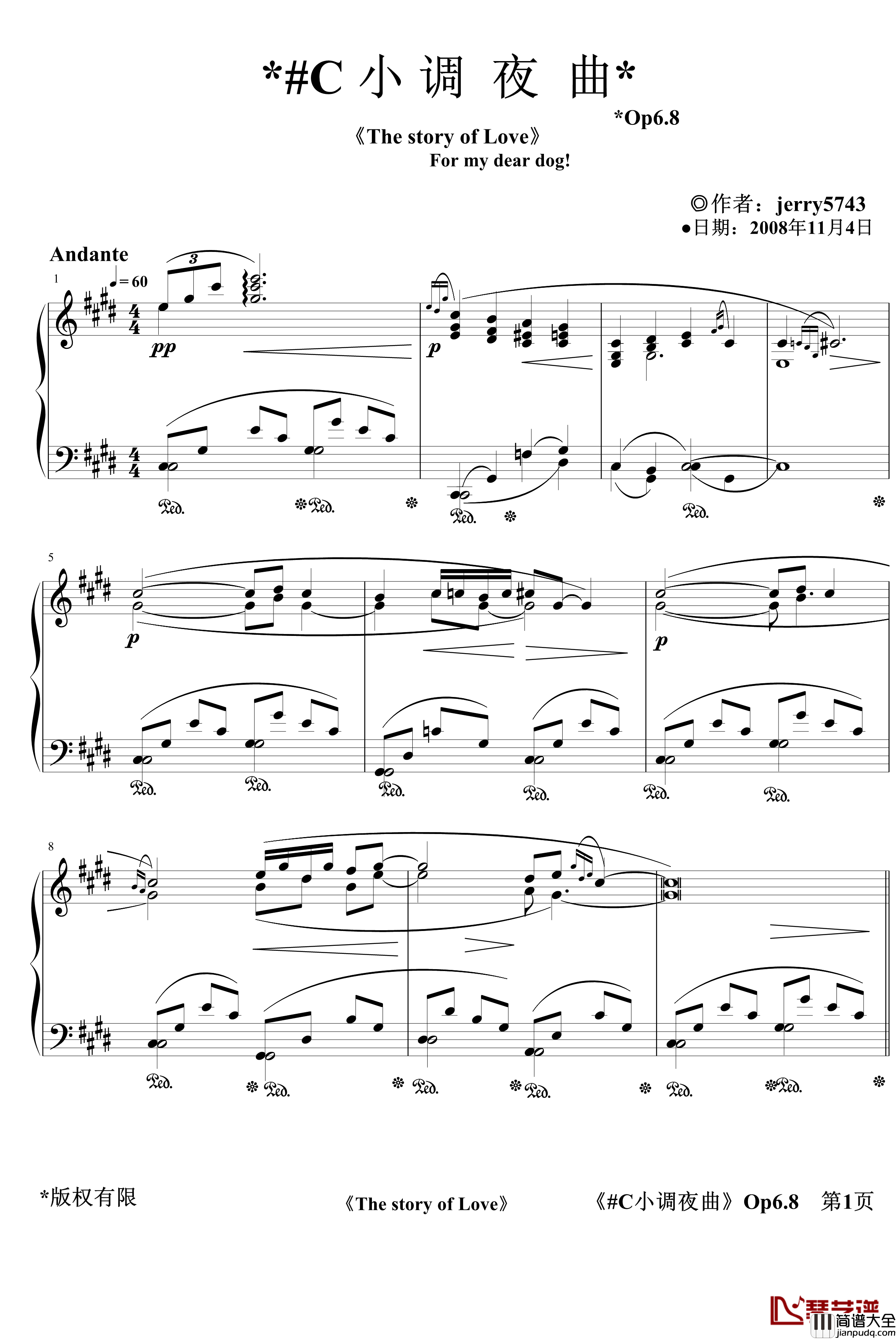 C小调夜曲Op6.8钢琴谱_jerry5743