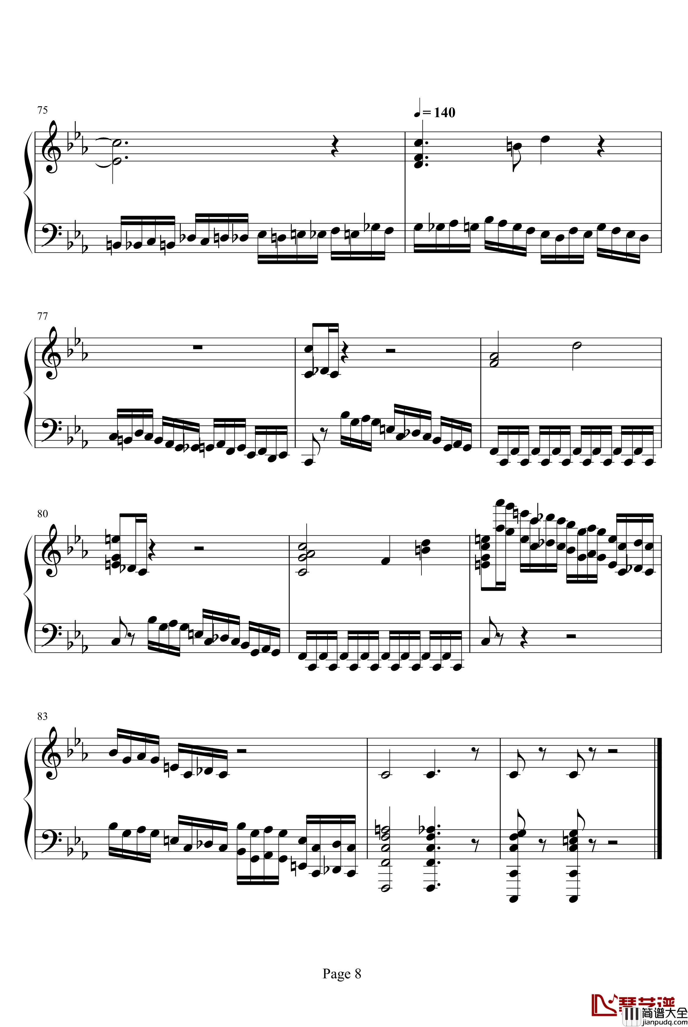 难般革命钢琴谱_肖邦_chopin