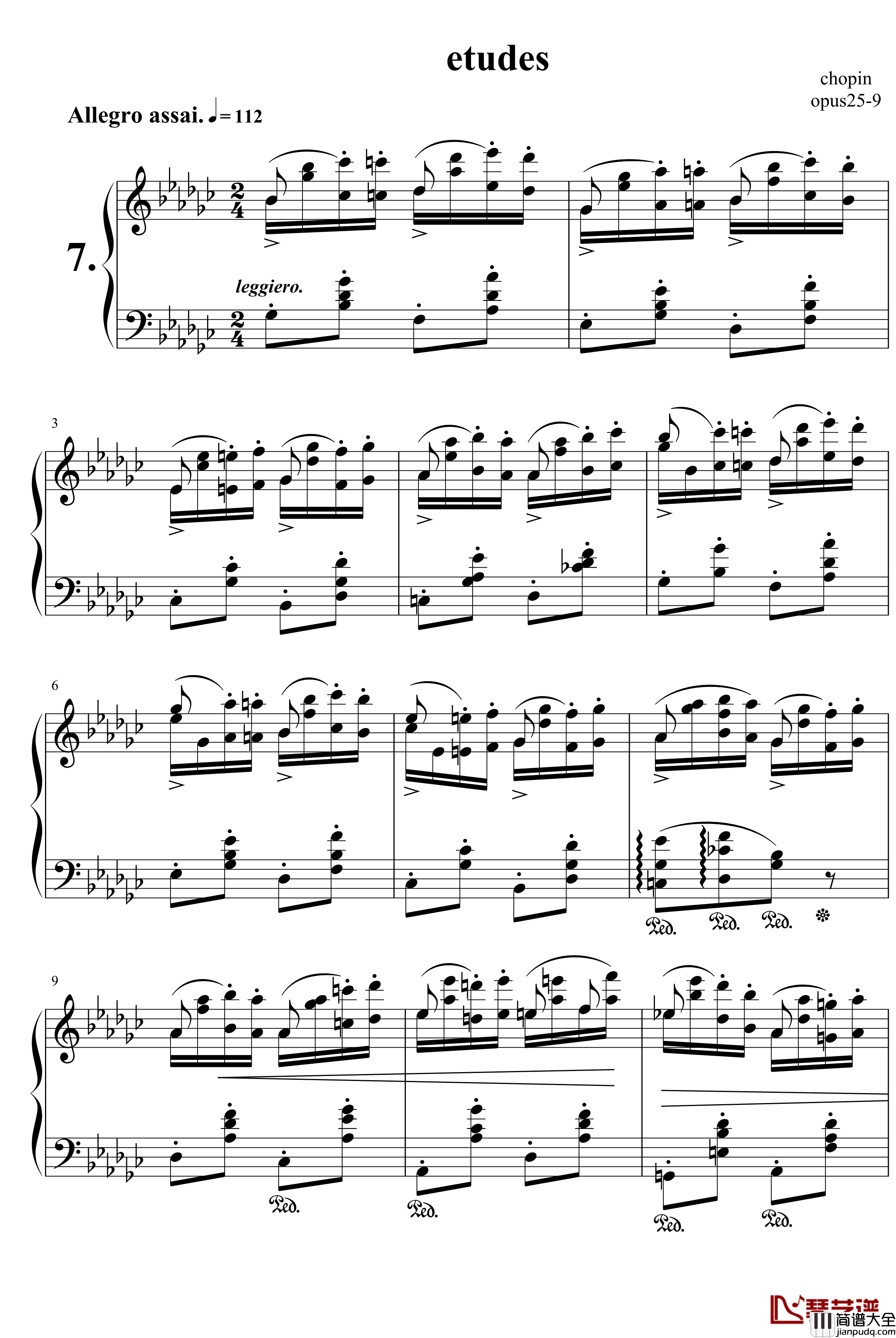 肖邦练习曲钢琴谱_肖邦_chopin