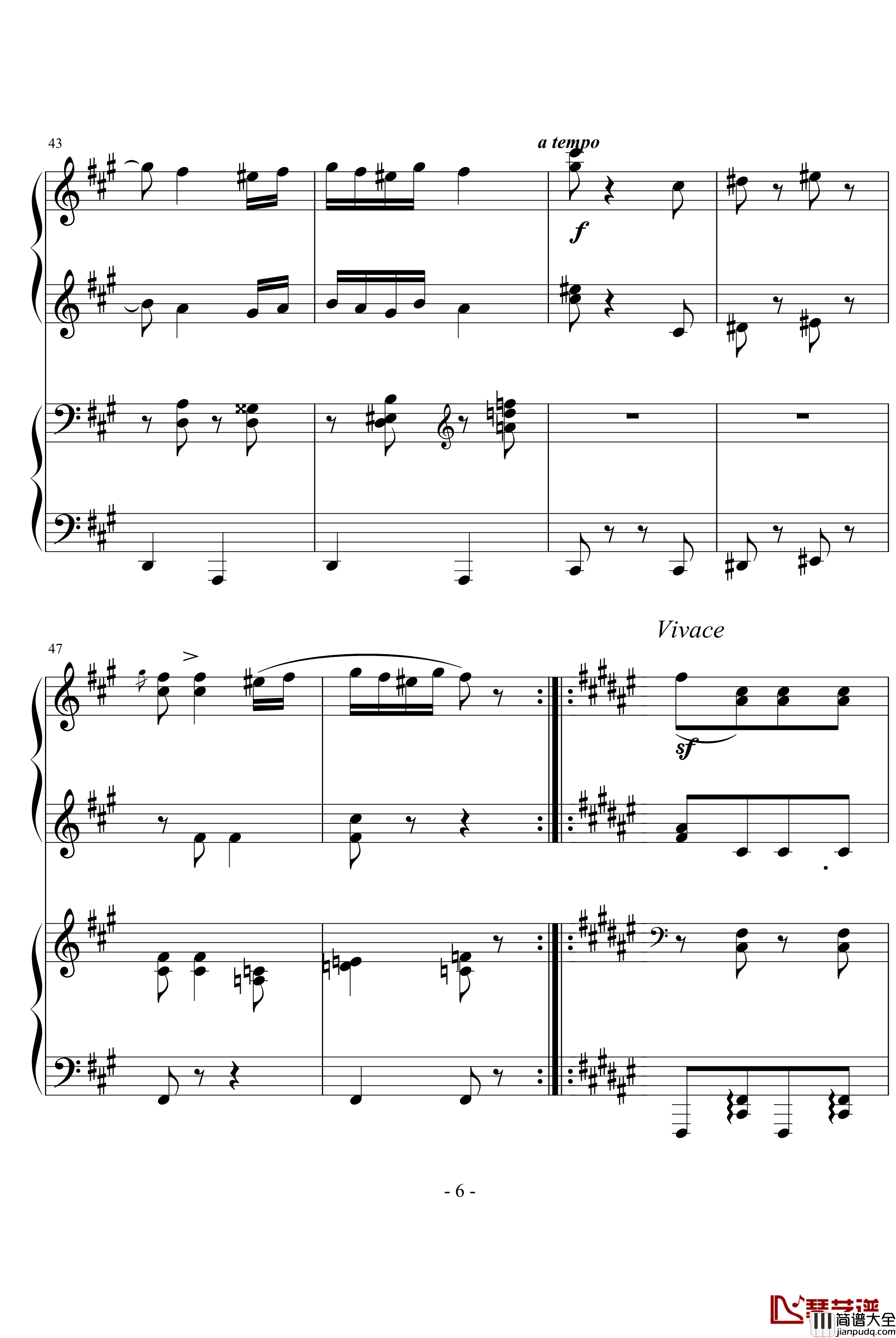 匈牙利舞曲第5号钢琴谱_勃拉姆斯_Brahms