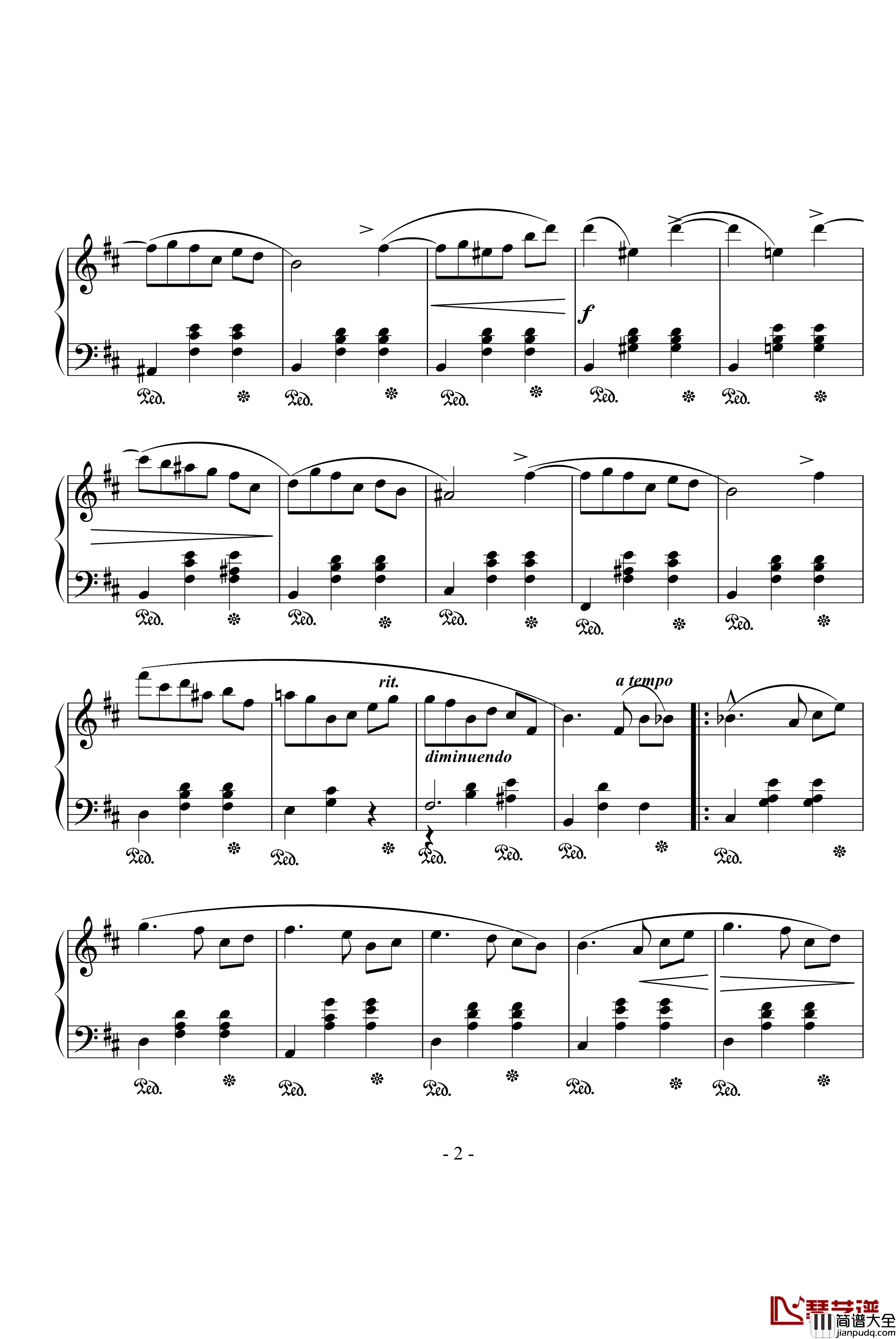 圆舞曲钢琴谱_肖邦_chopin