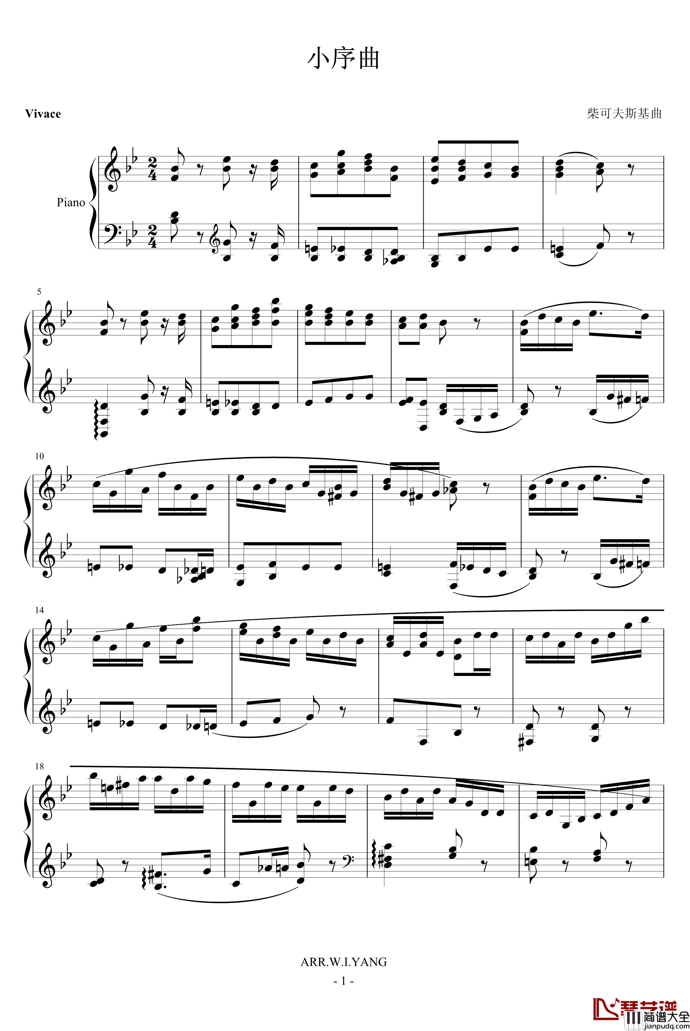 胡桃夹子序曲钢琴谱_柴科夫斯基_Peter_Ilyich_Tchaikovsky