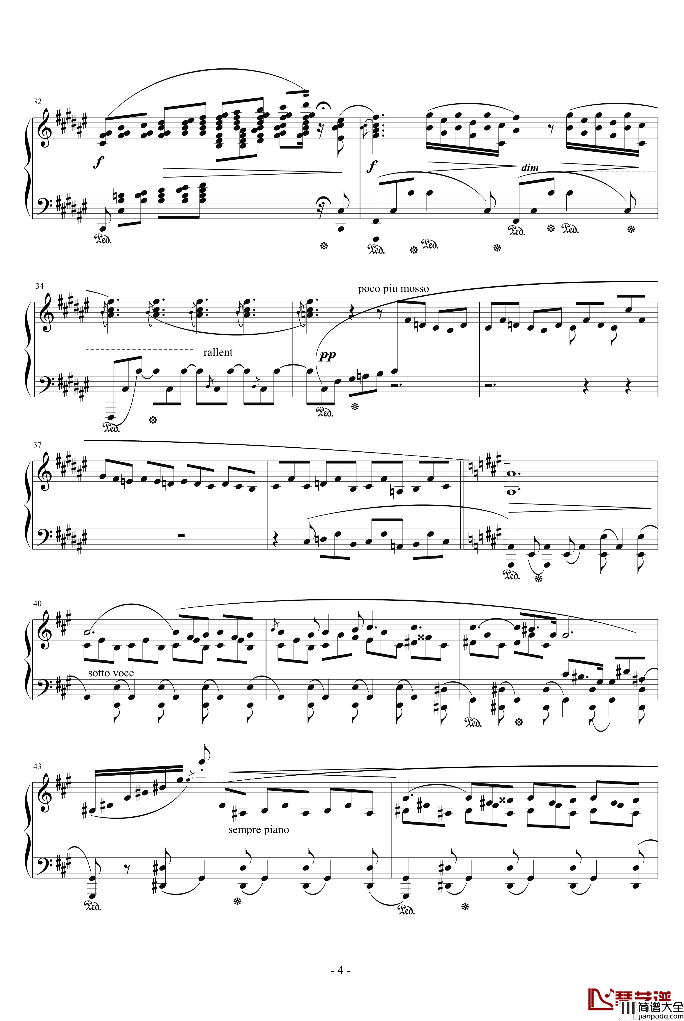 船歌钢琴谱_肖邦_chopin