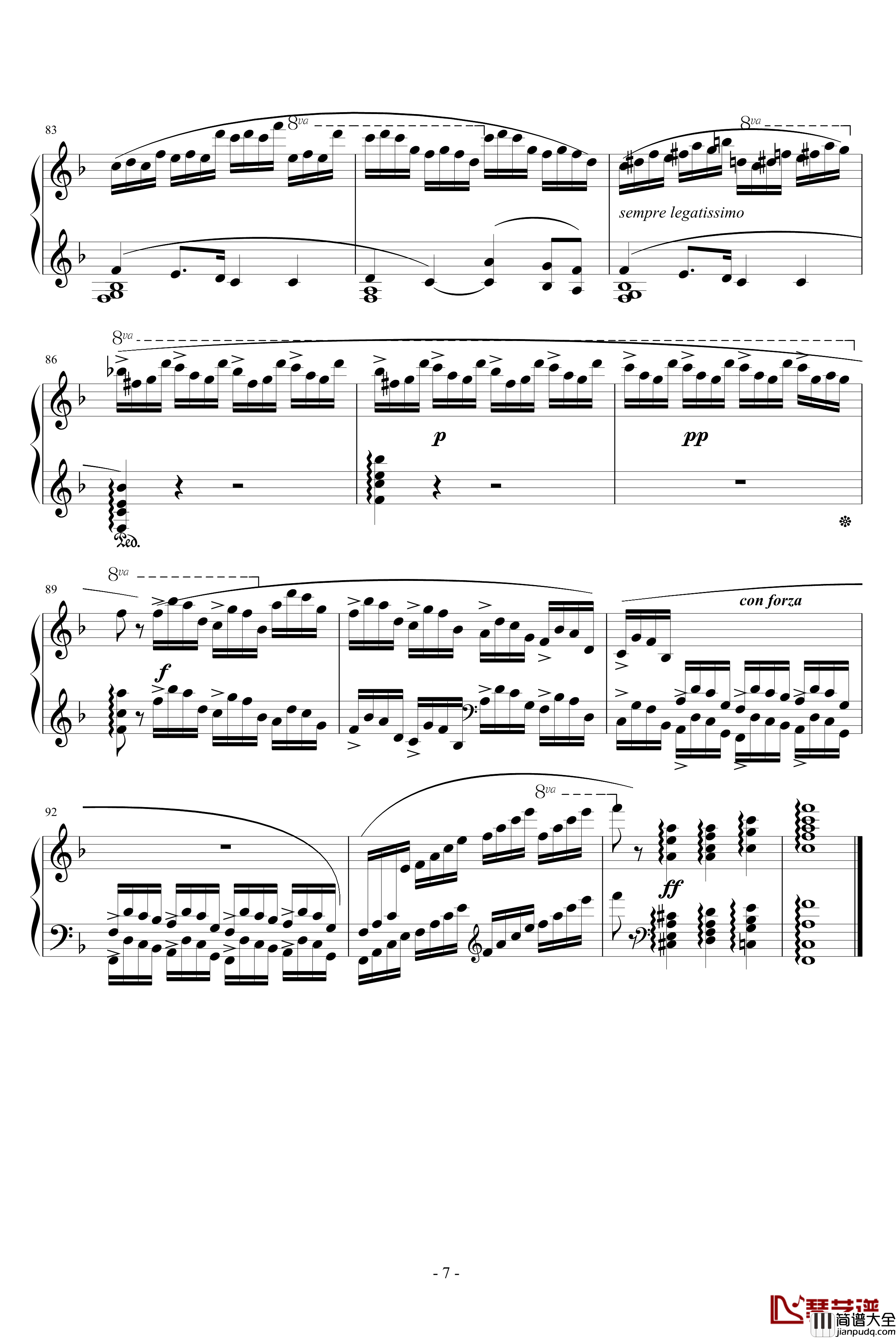 肖邦练习曲8钢琴谱_肖邦_chopin