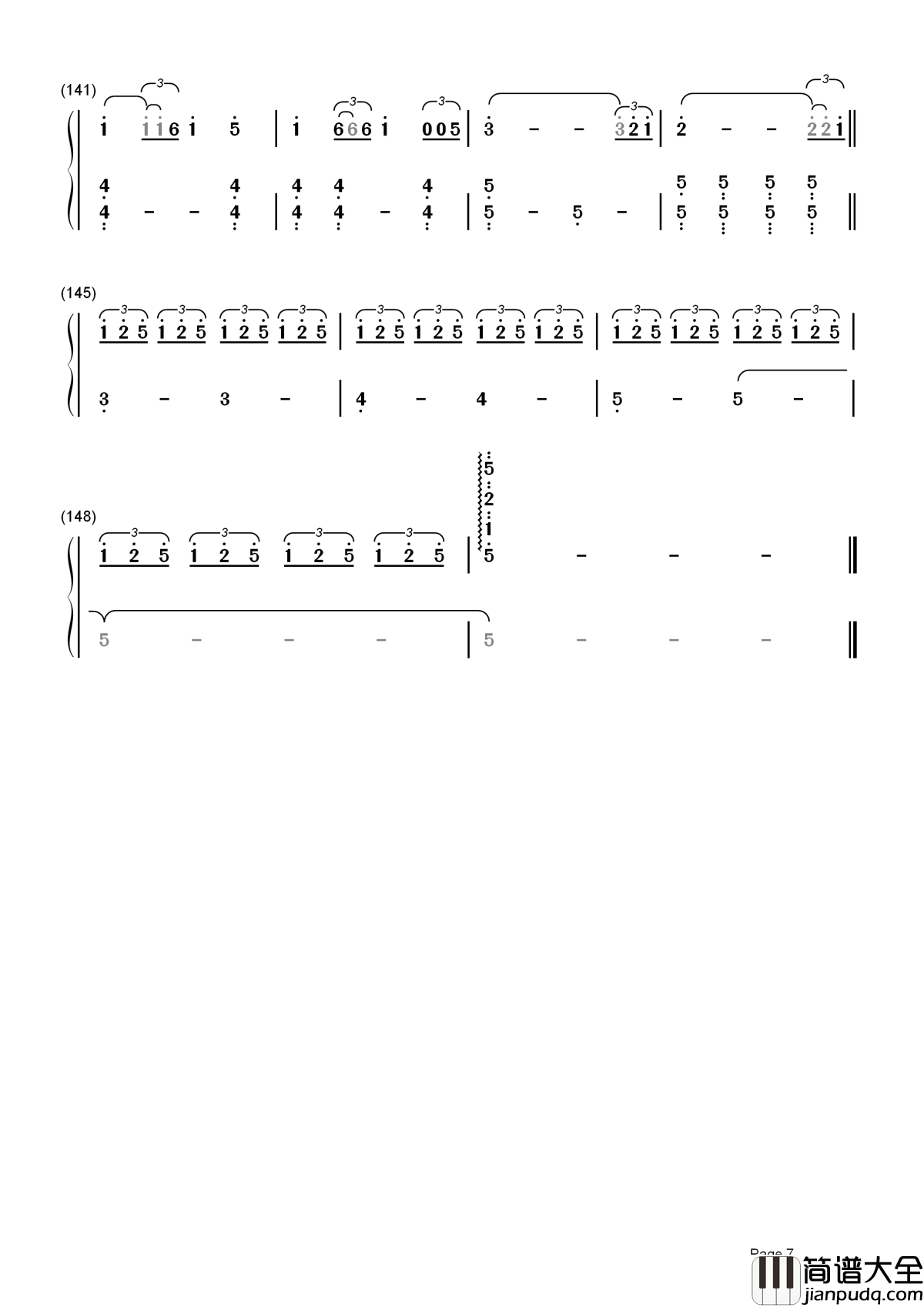 火花简谱_RADWIMPS_彼方为谁无我有问九月露湿待君之前