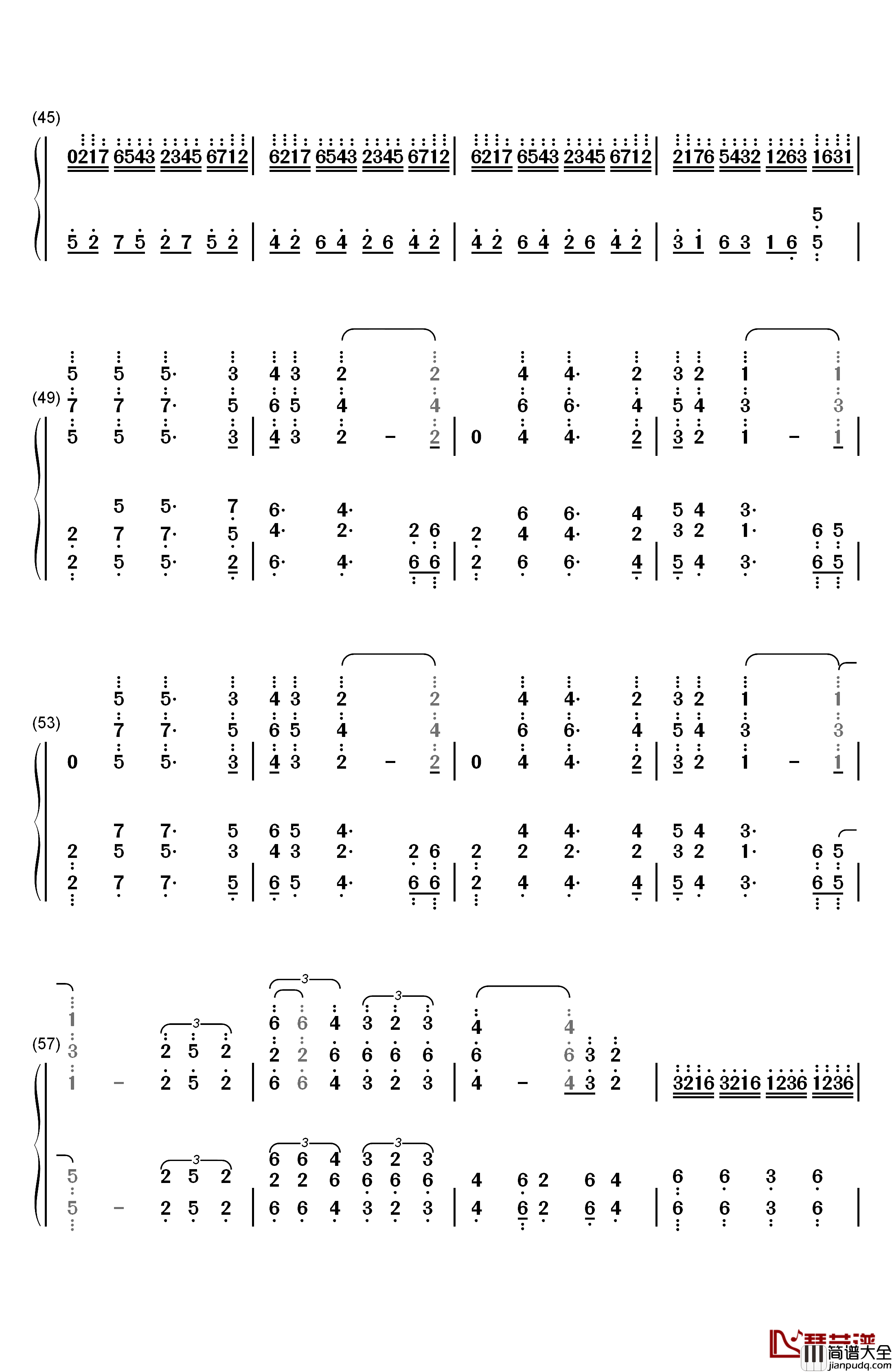 Clocks钢琴简谱_数字双手_马克西姆