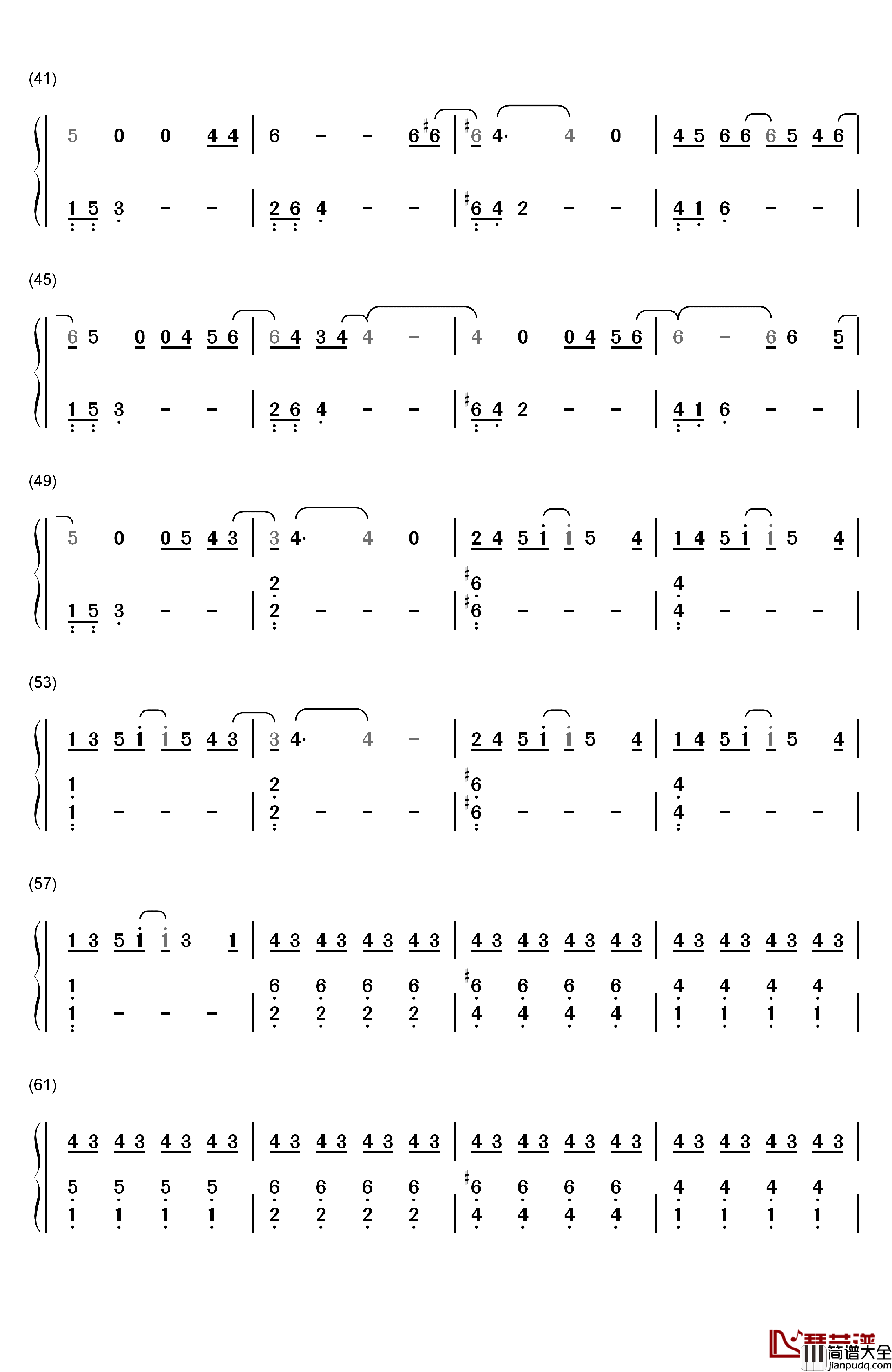 还在这里钢琴简谱_数字双手_刘亦菲_王铮亮