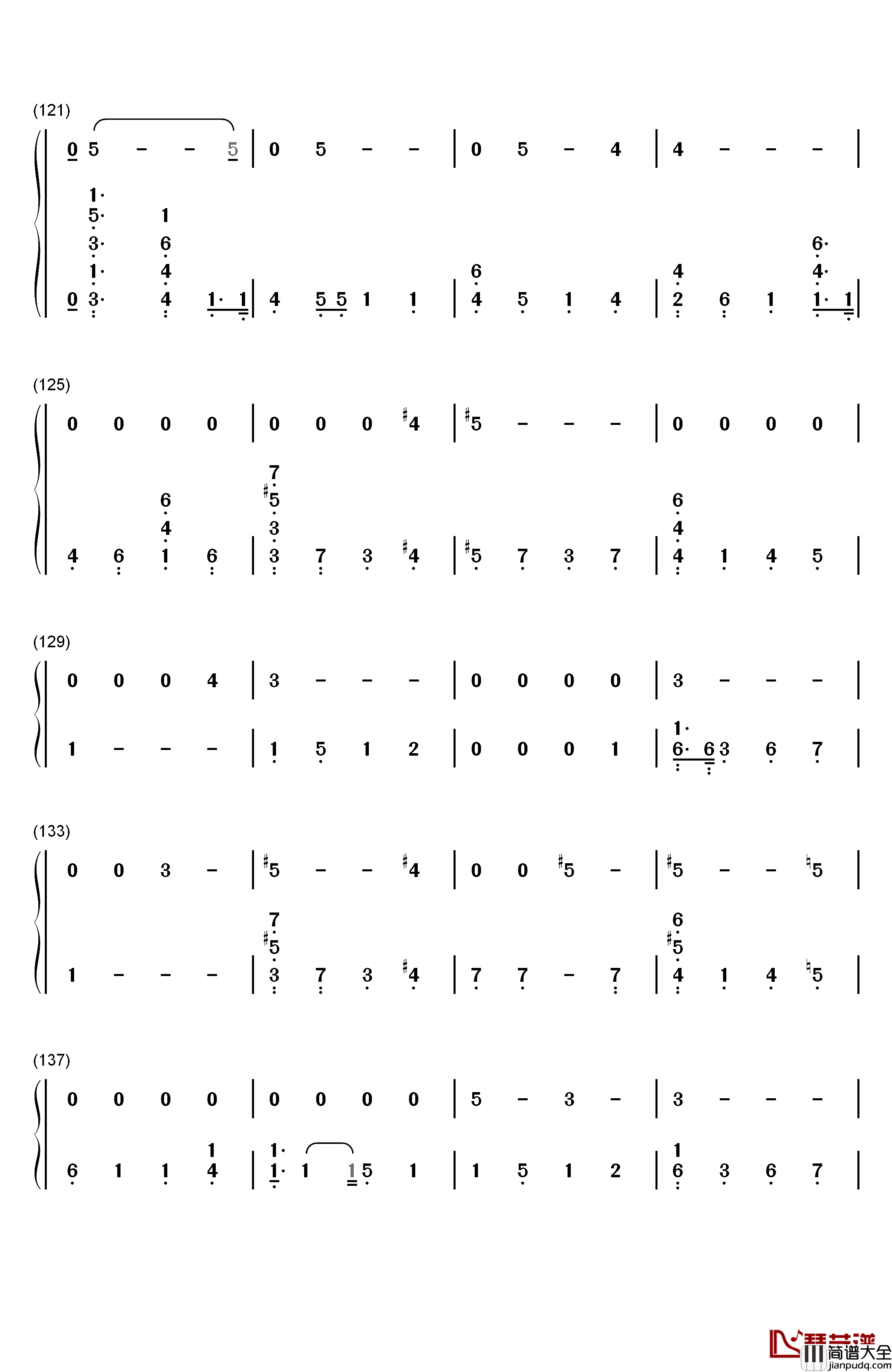 Running钢琴简谱_数字双手_Dua_Lipa